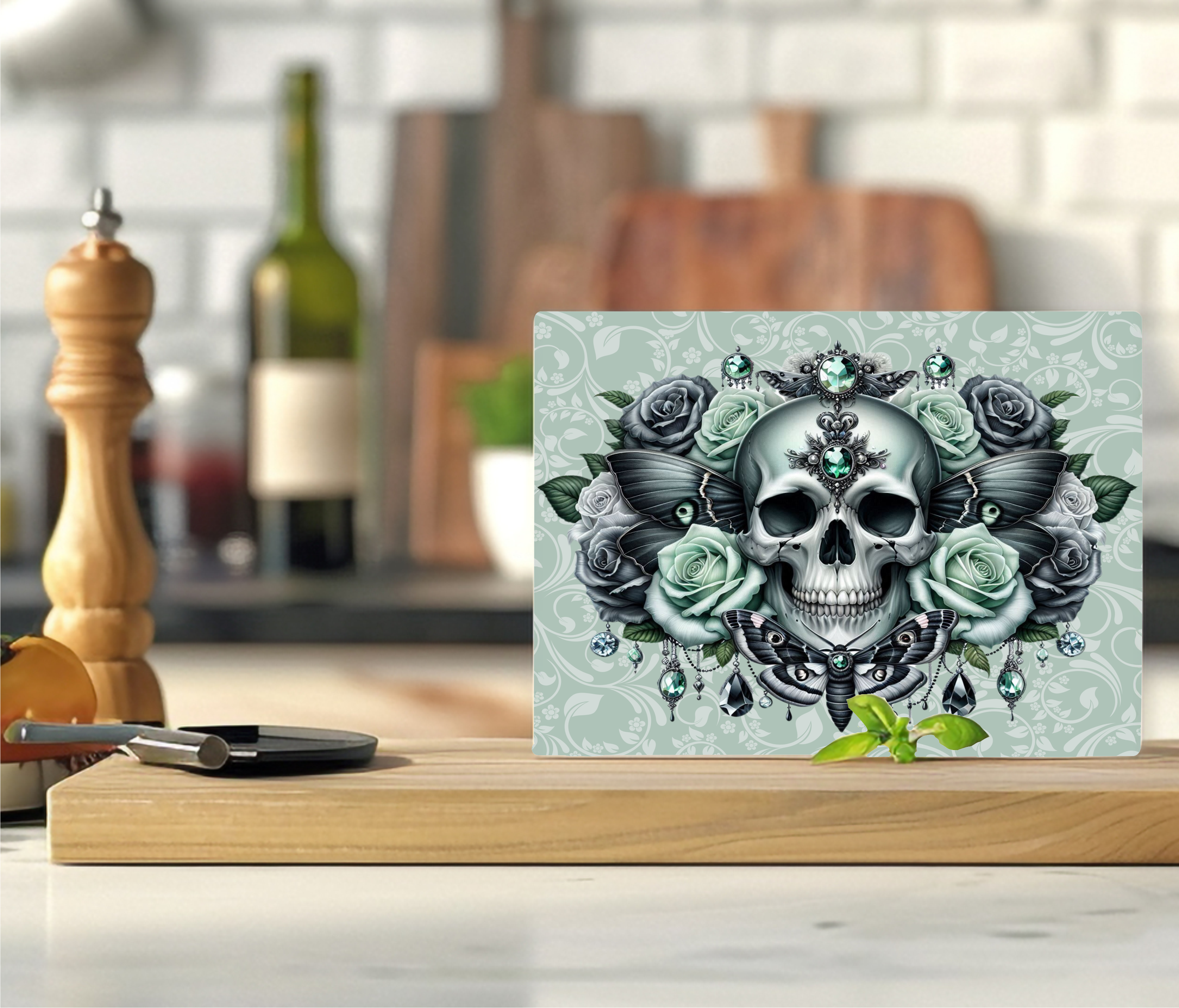 Floral Skull Bouquet - Cutting Board - Sublimation Transfer