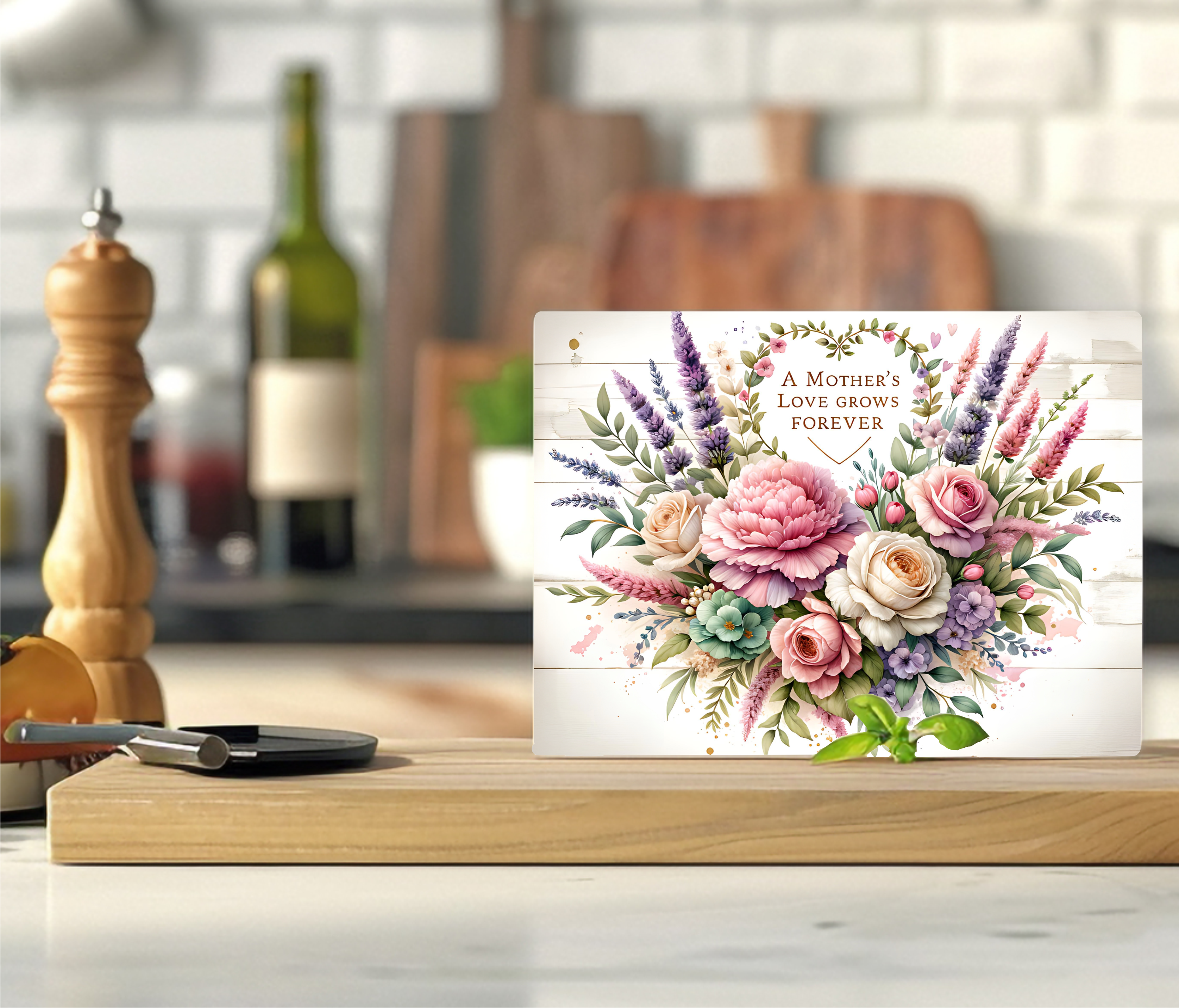 A Mother's Love Grows Forever - Cutting Board - Sublimation Transfer