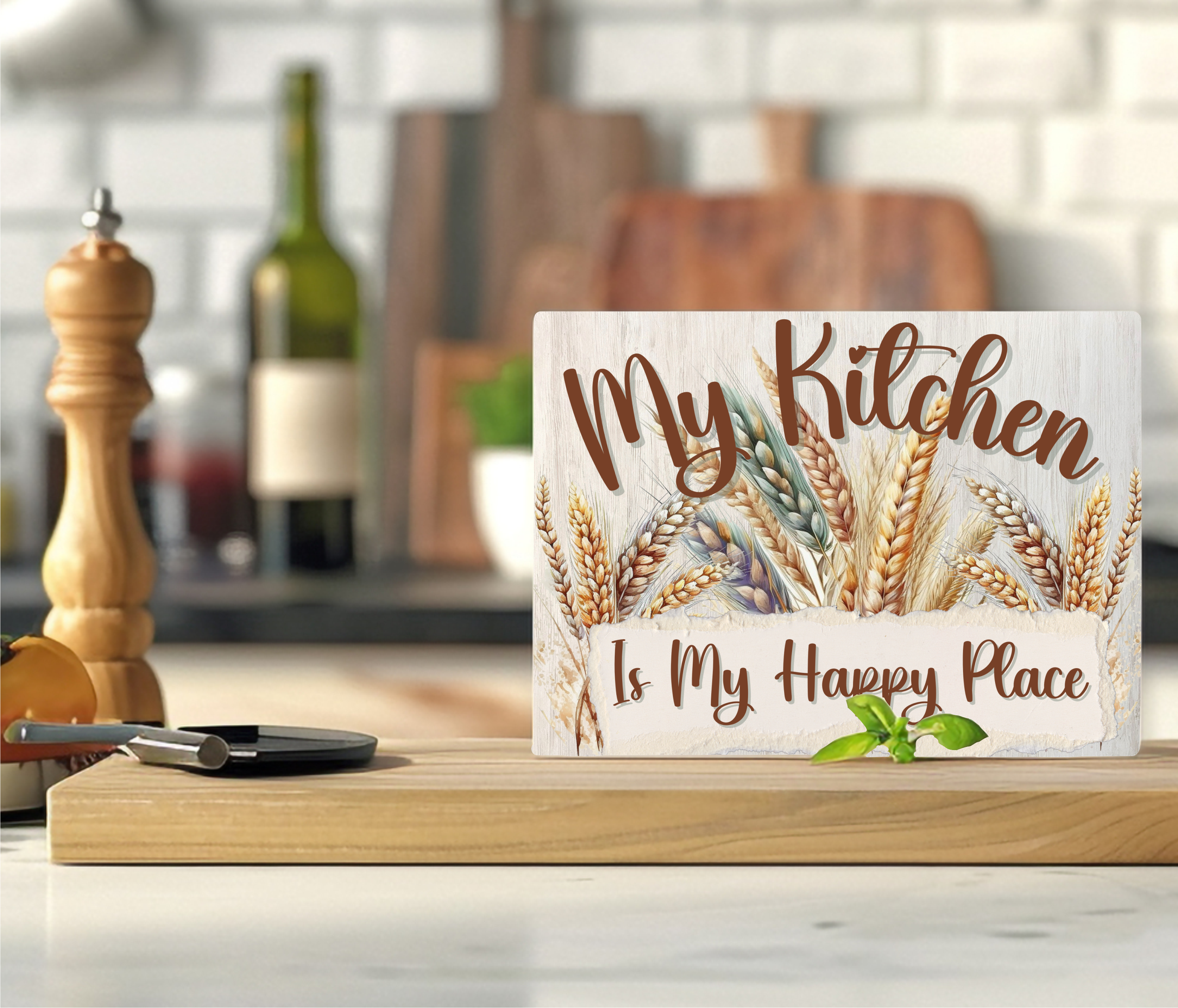 My Kitchen Is My Happy Place - Cutting Board - Sublimation Transfer