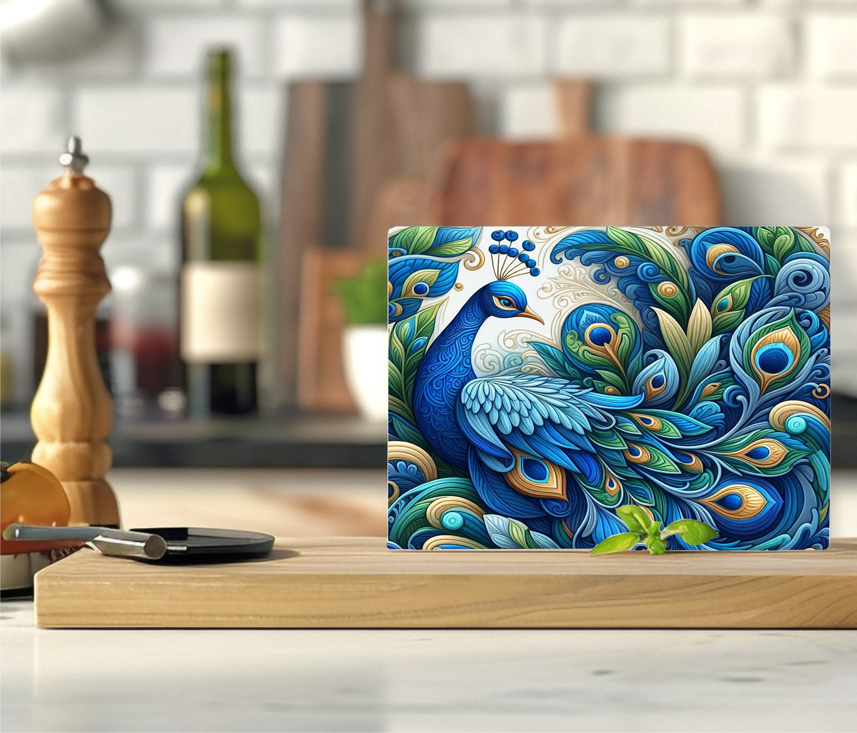 Peacock - Cutting Board - Sublimation Transfer