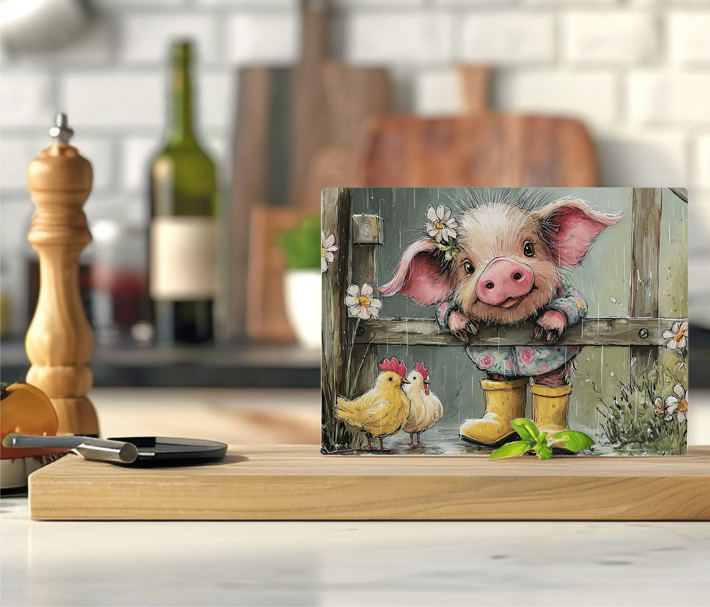Country Pig - Cutting Board - Sublimation Transfer