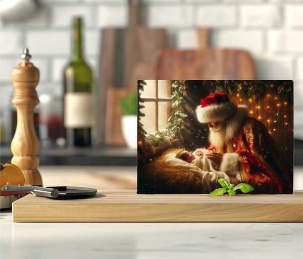 Santa Meets Jesus - Cutting Board - Sublimation Transfer