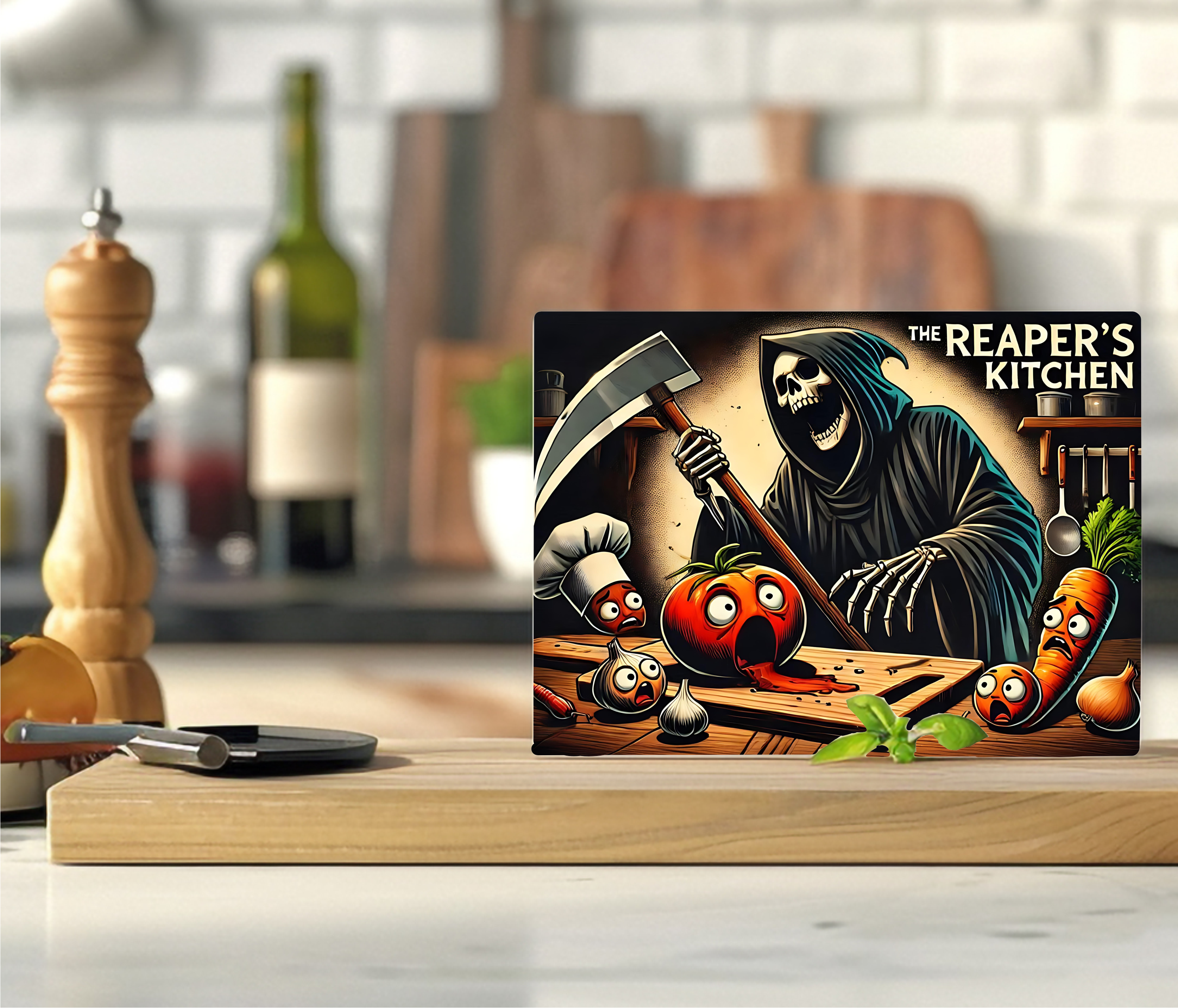 The Reaper's Kitchen - Cutting Board - Sublimation Transfer