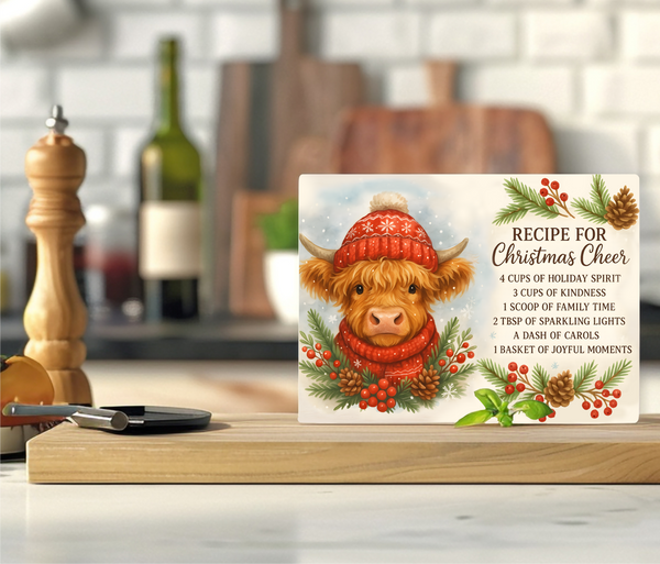 Recipe For Christmas Cheer - Cutting Board - Sublimation Transfer