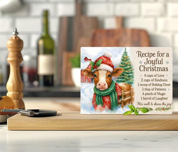 Recipe For A Joyful Christmas - Cutting Board - Sublimation Transfer