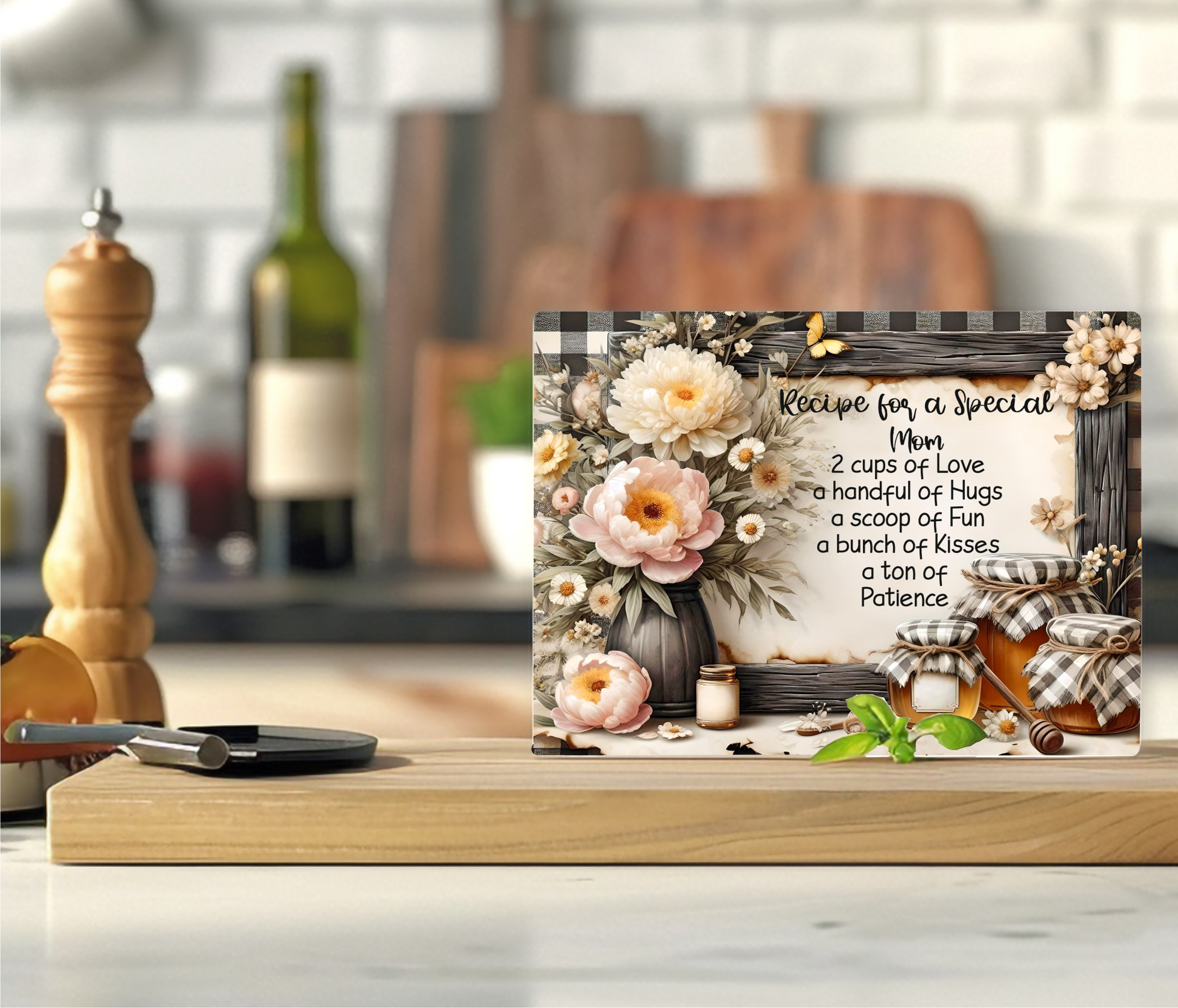 Recipe For A Special Mom - Cutting Board - Sublimation Transfer