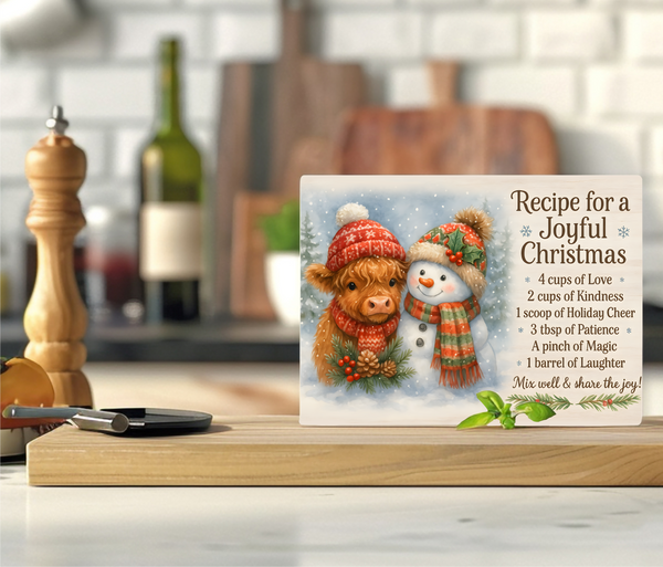 Recipe For A Joyful Christmas - Cutting Board - Sublimation Transfer