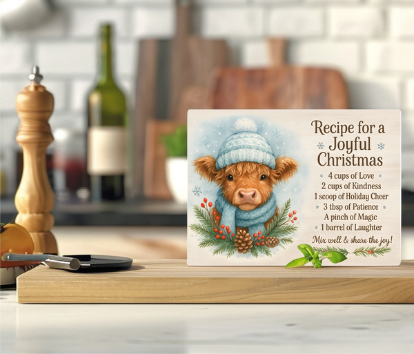 Recipe For A Joyful Christmas - Cutting Board - Sublimation Transfer