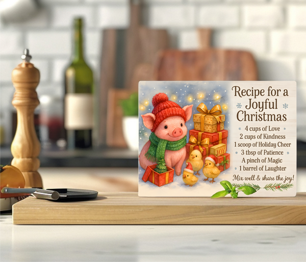 Recipe For A Joyful Christmas - Cutting Board - Sublimation Transfer