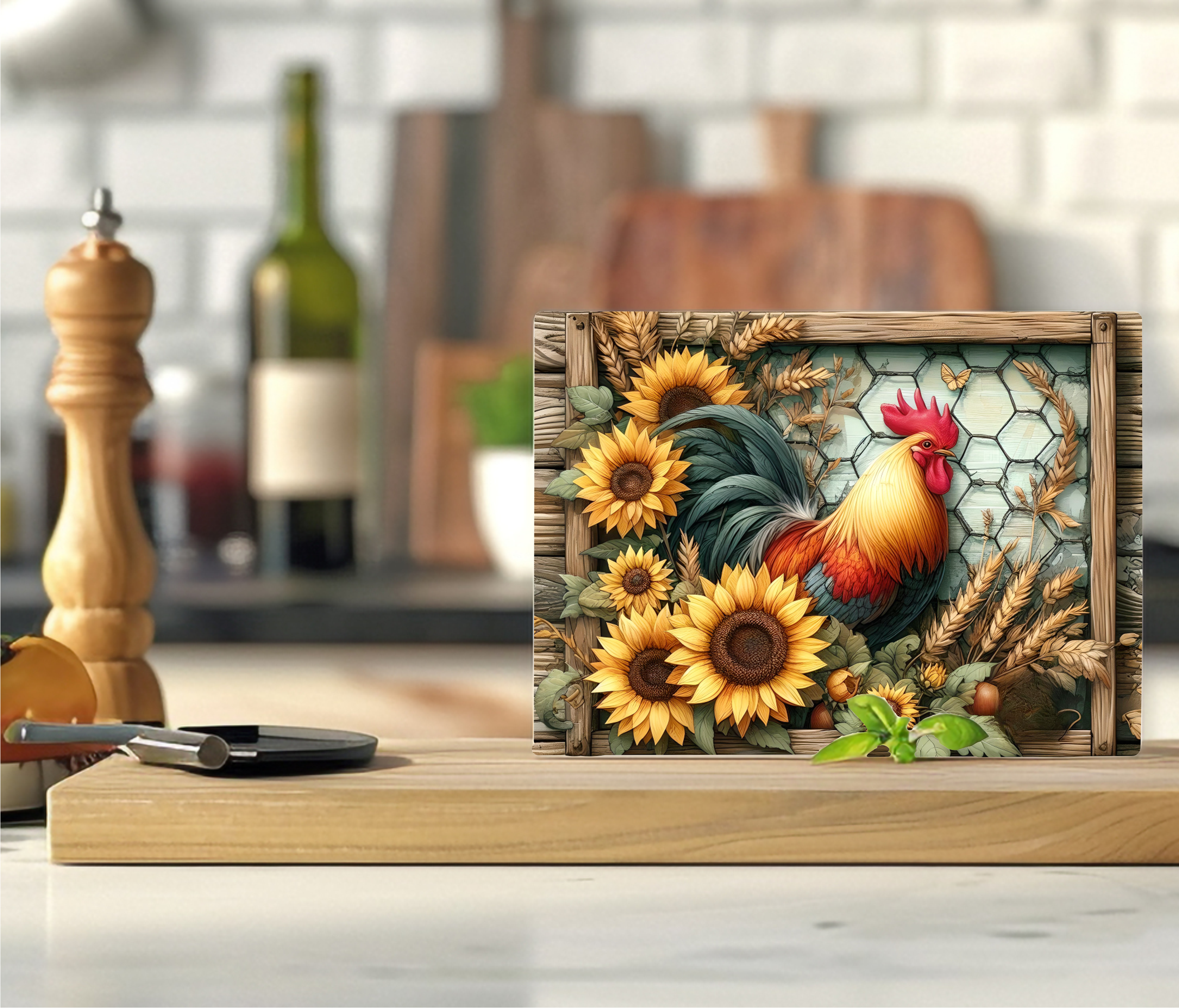 Country Chicken - Cutting Board - Sublimation Transfer