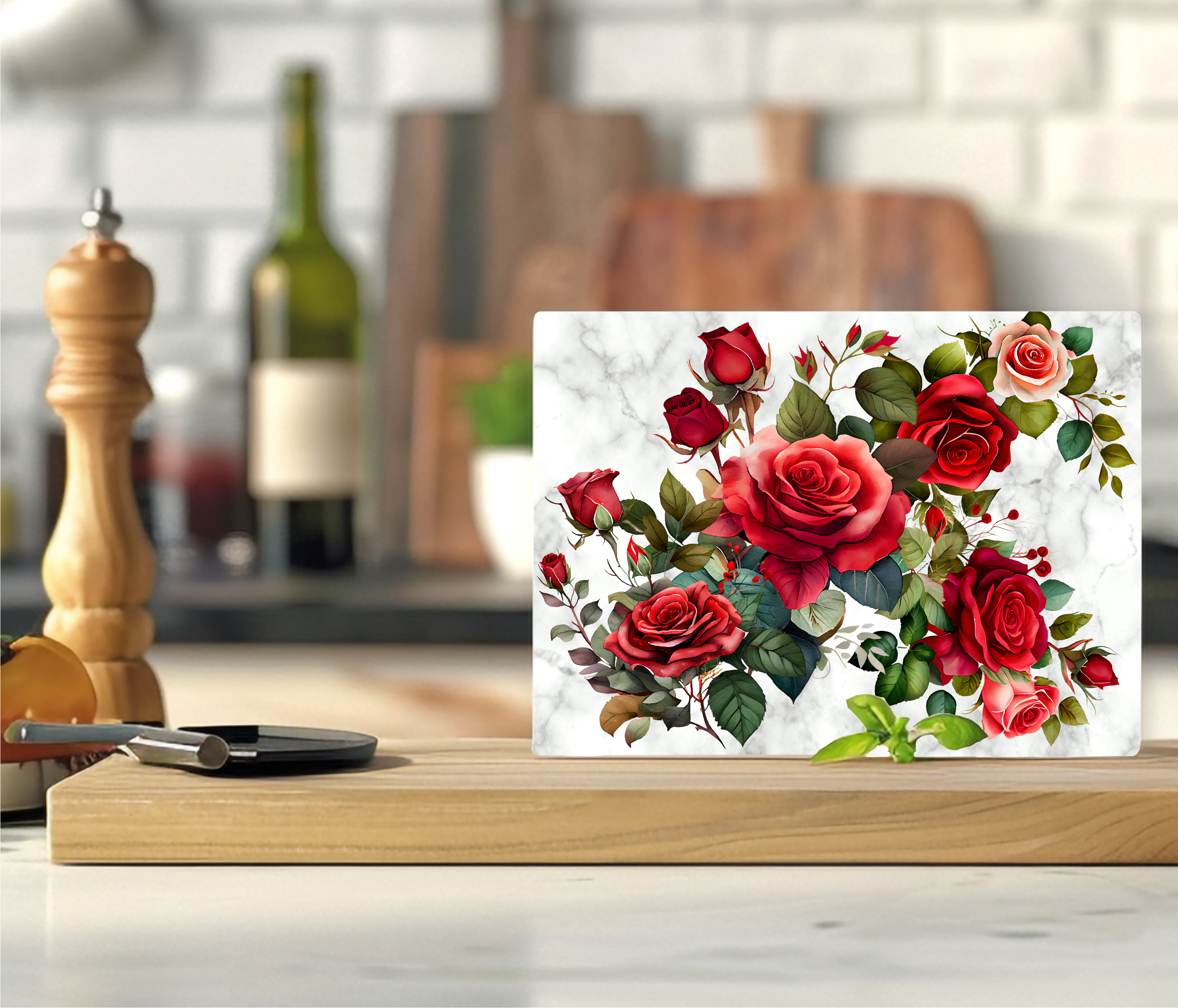 Roses on Marble - Cutting Board - Sublimation Transfer