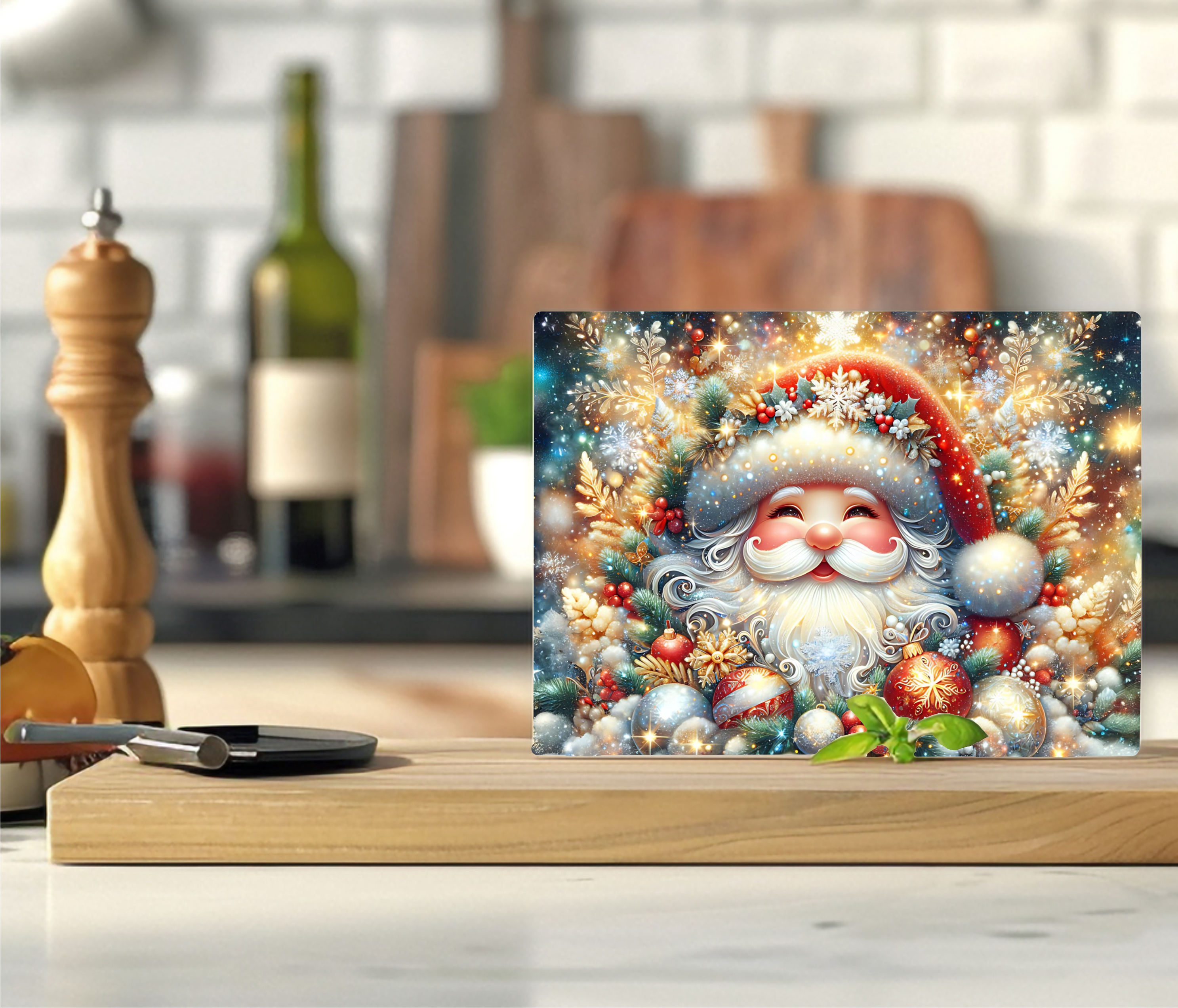 Gleaming Santa - Cutting Board - Sublimation Transfer