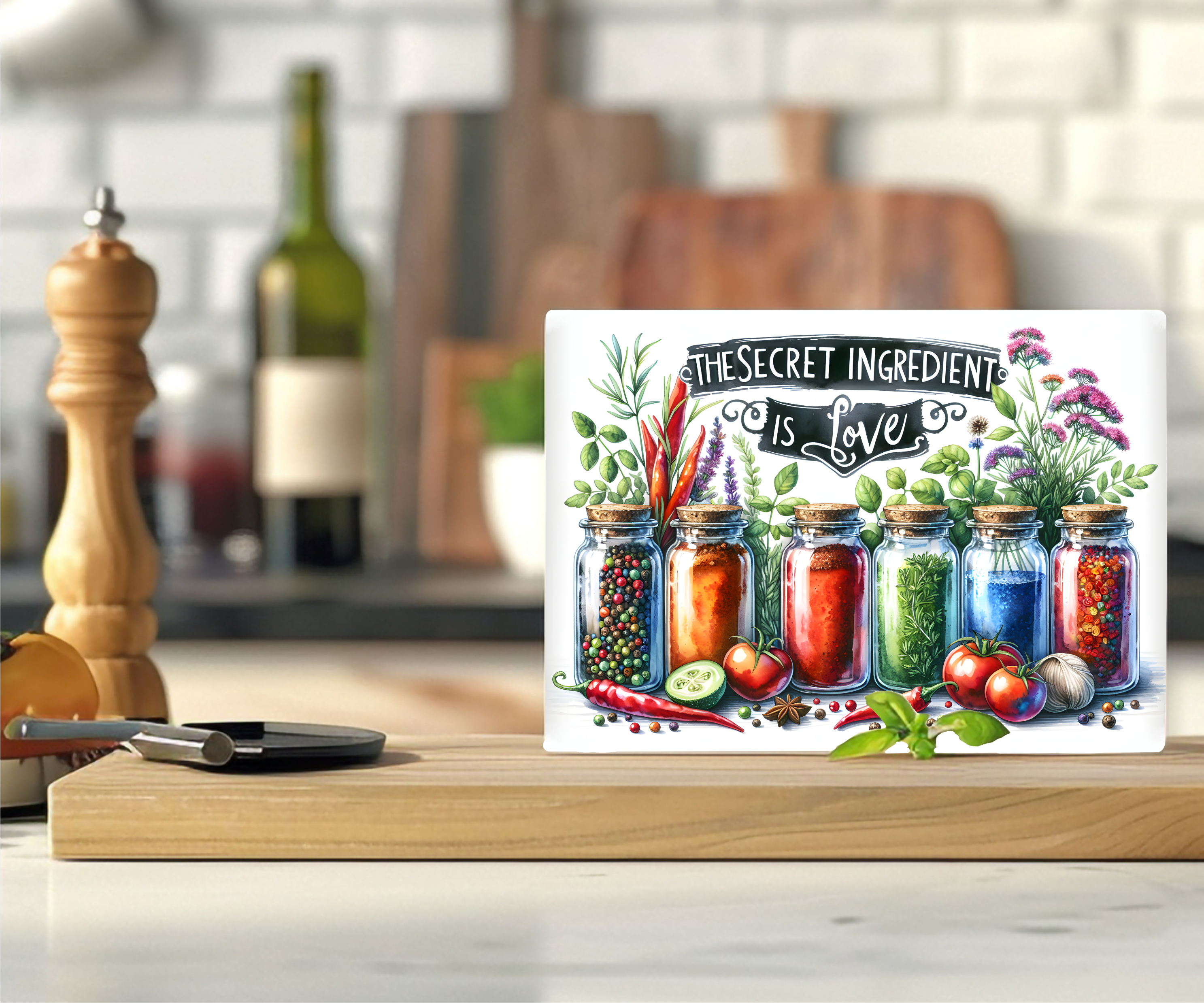 The Secret Ingredient Is Love - Cutting Board - Sublimation Transfer