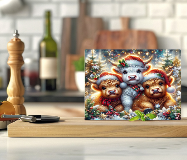 Christmas Cows - Cutting Board - Sublimation Transfer