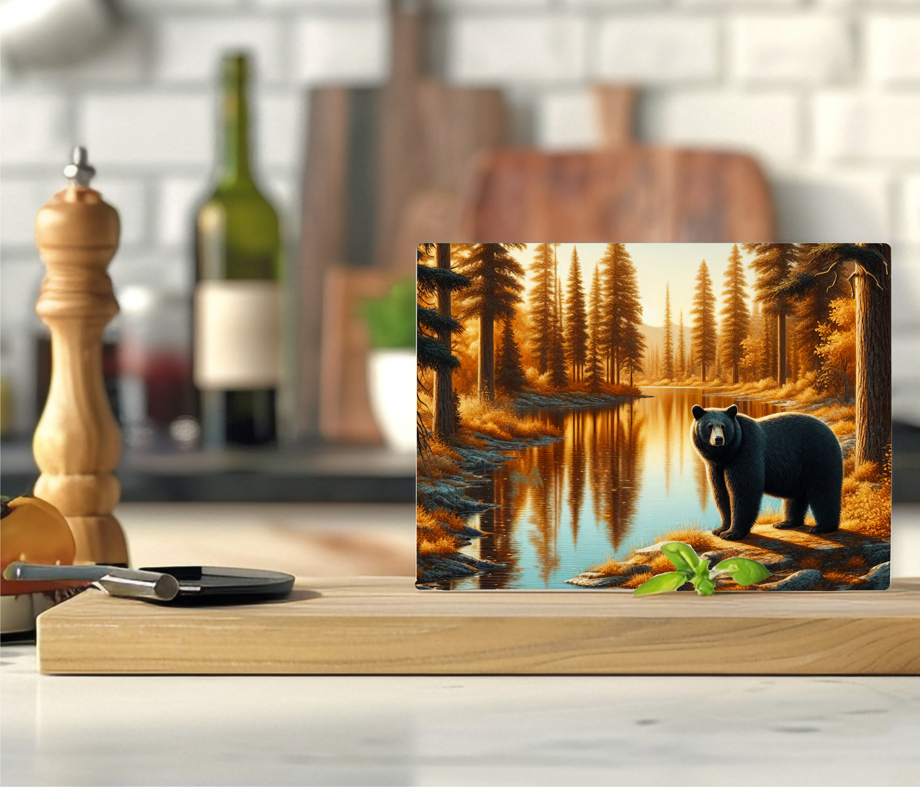 Black Bear - Cutting Board - Sublimation Transfer