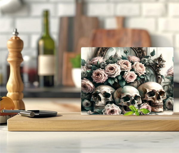 Floral & Skulls - Cutting Board - Sublimation Transfer