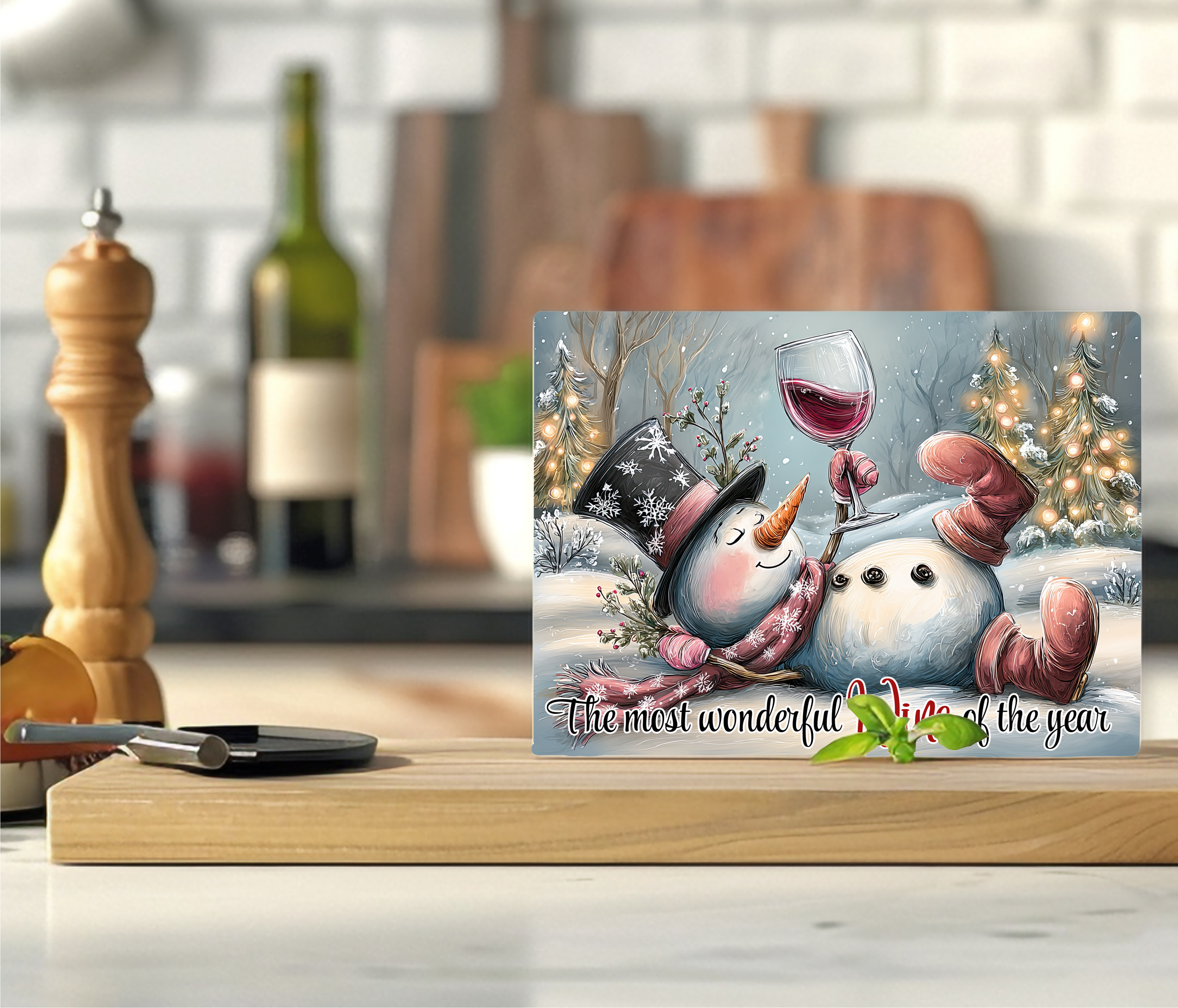 It's The Most Wonderful Wine Of The Year - Cutting Board - Sublimation Transfer