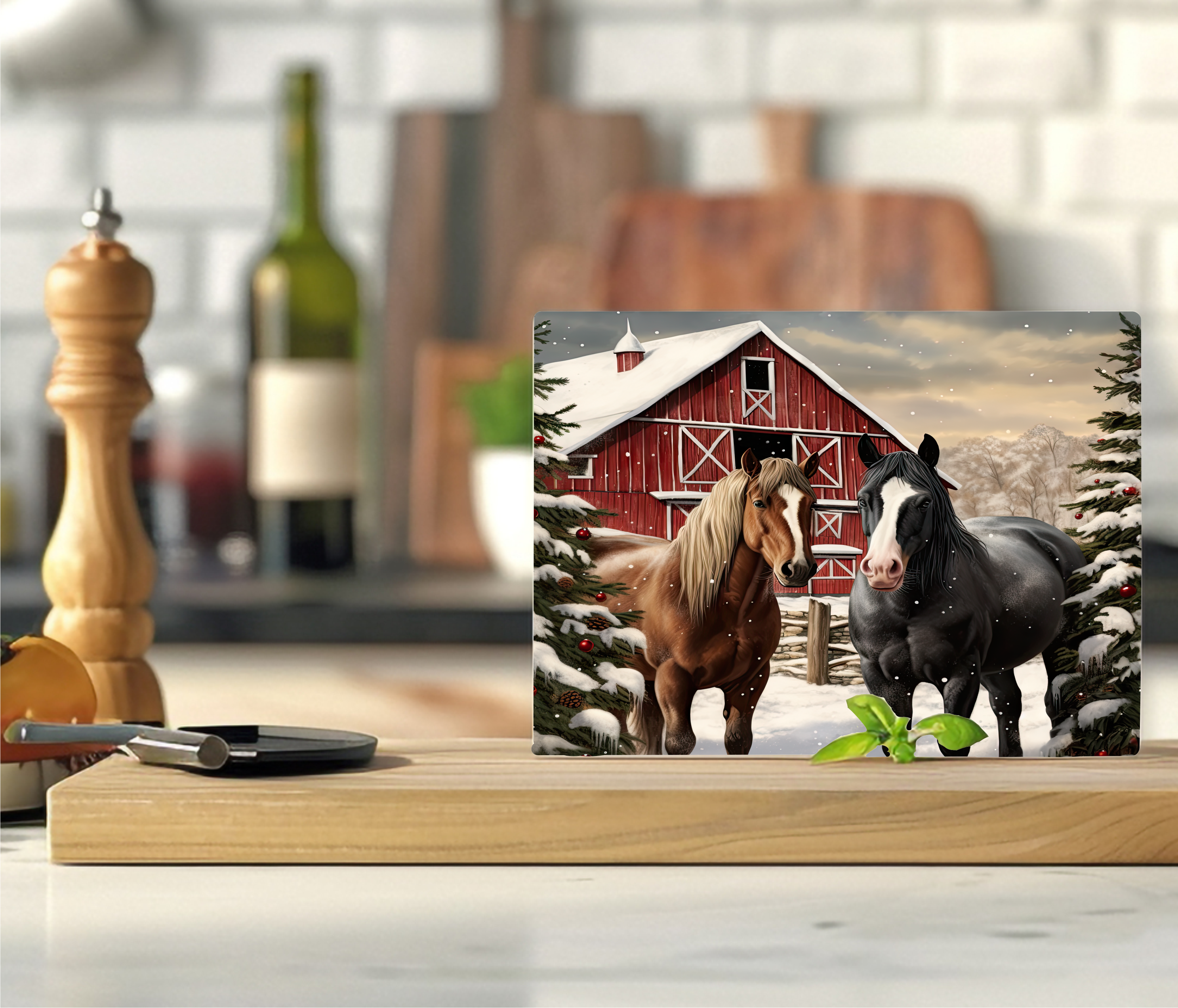 Winter Horses - Cutting Board - Sublimation Transfer