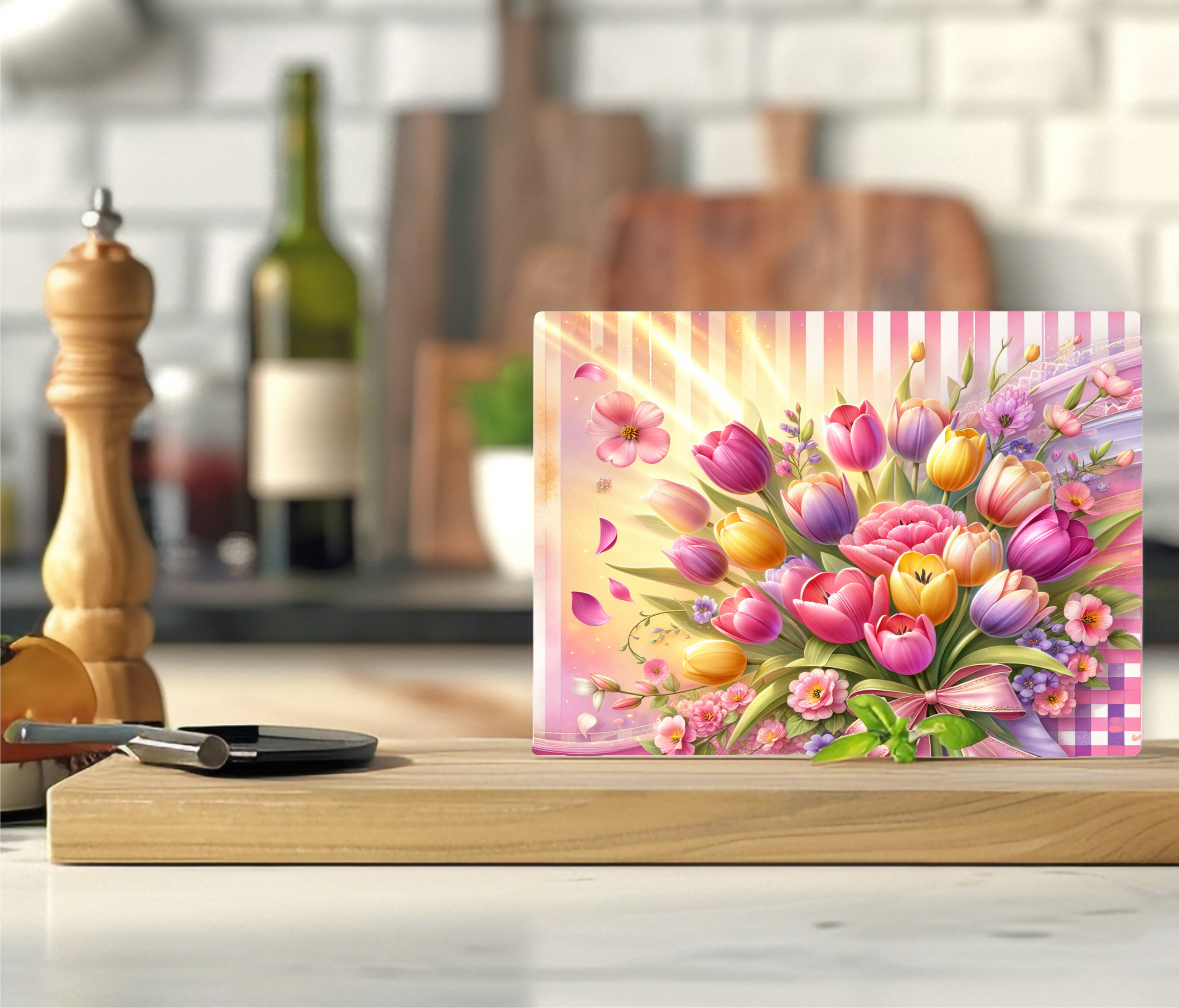 Spring Tulips - Cutting Board - Sublimation Transfer