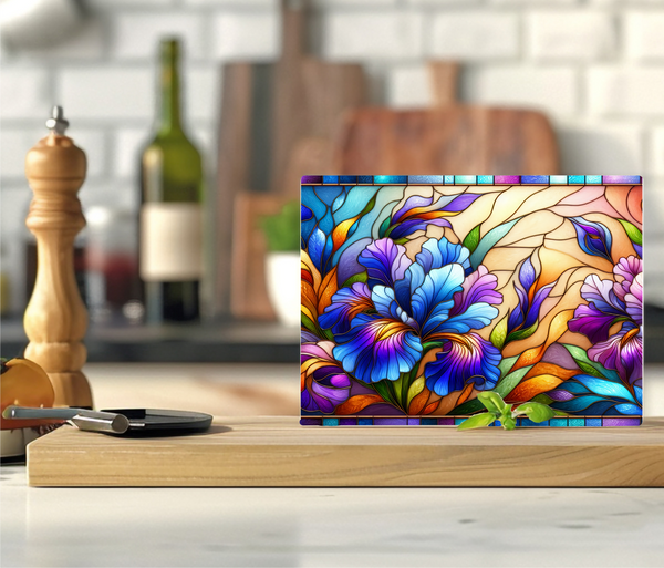 Stained Glass Iris - Cutting Board - Sublimation Transfer