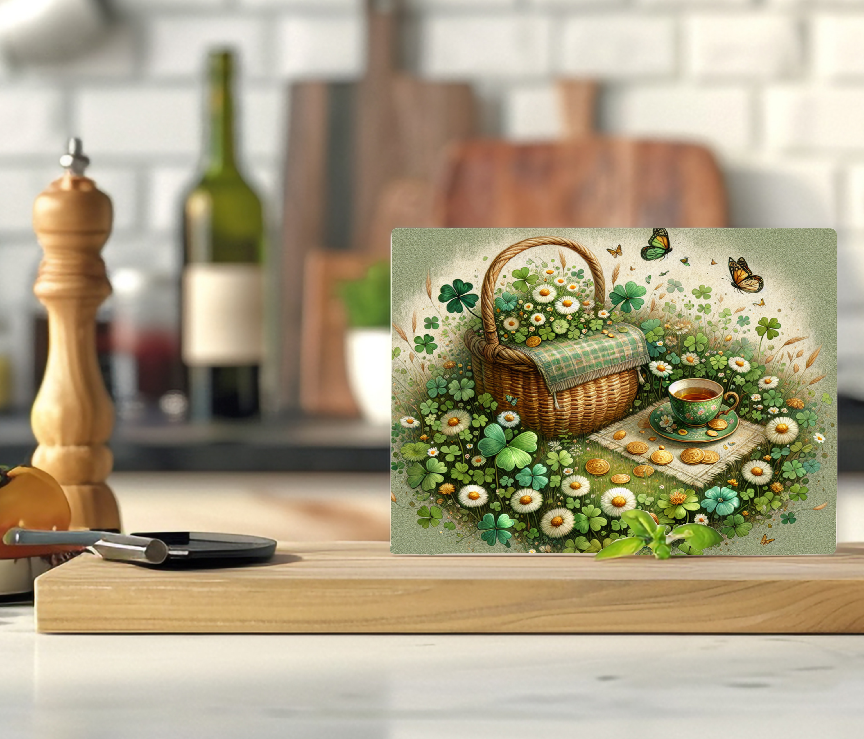 Clover Basket - Cutting Board - Sublimation Transfer