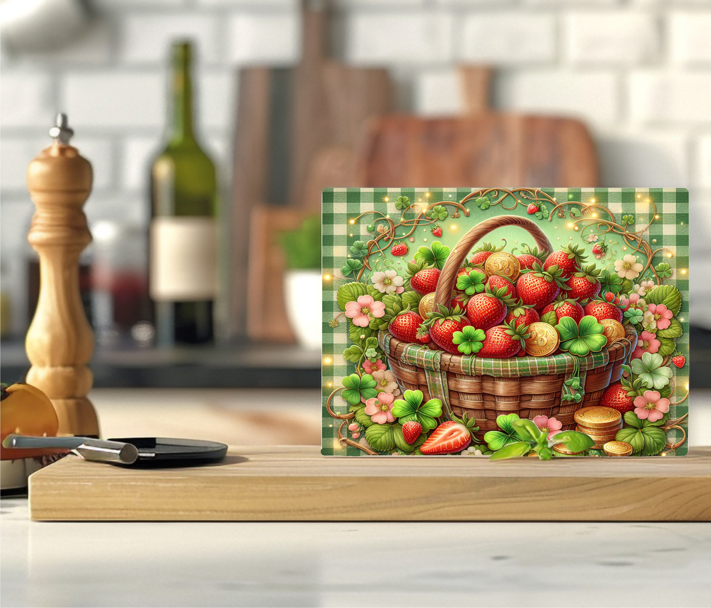 Strawberry Basket - Cutting Board - Sublimation Transfer