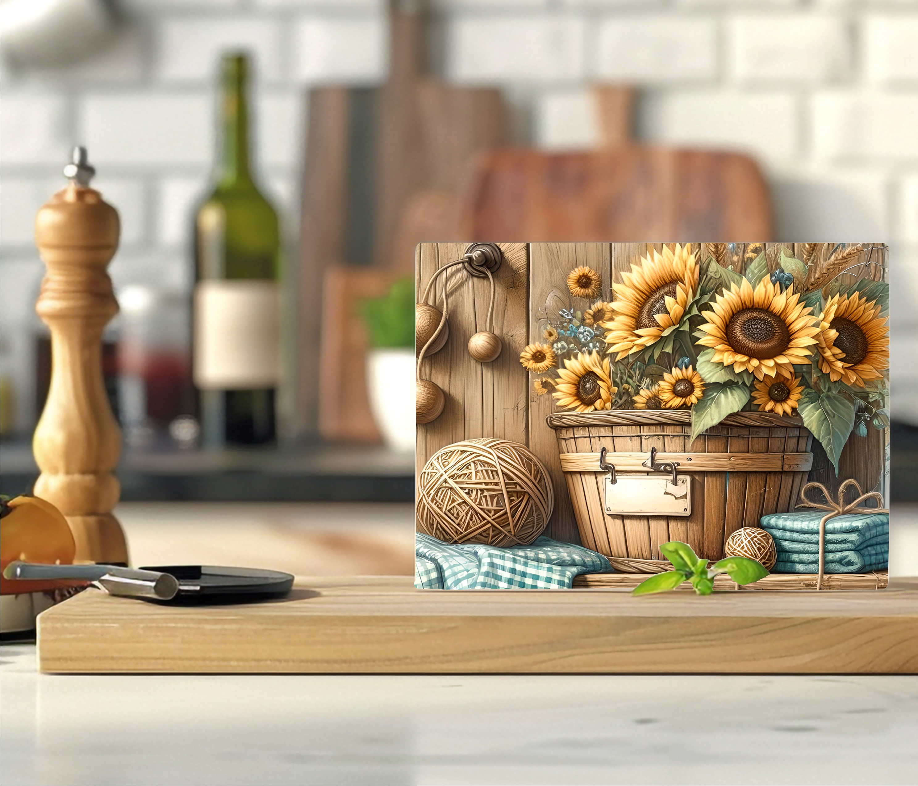 Sunflower Basket - Cutting Board - Sublimation Transfer