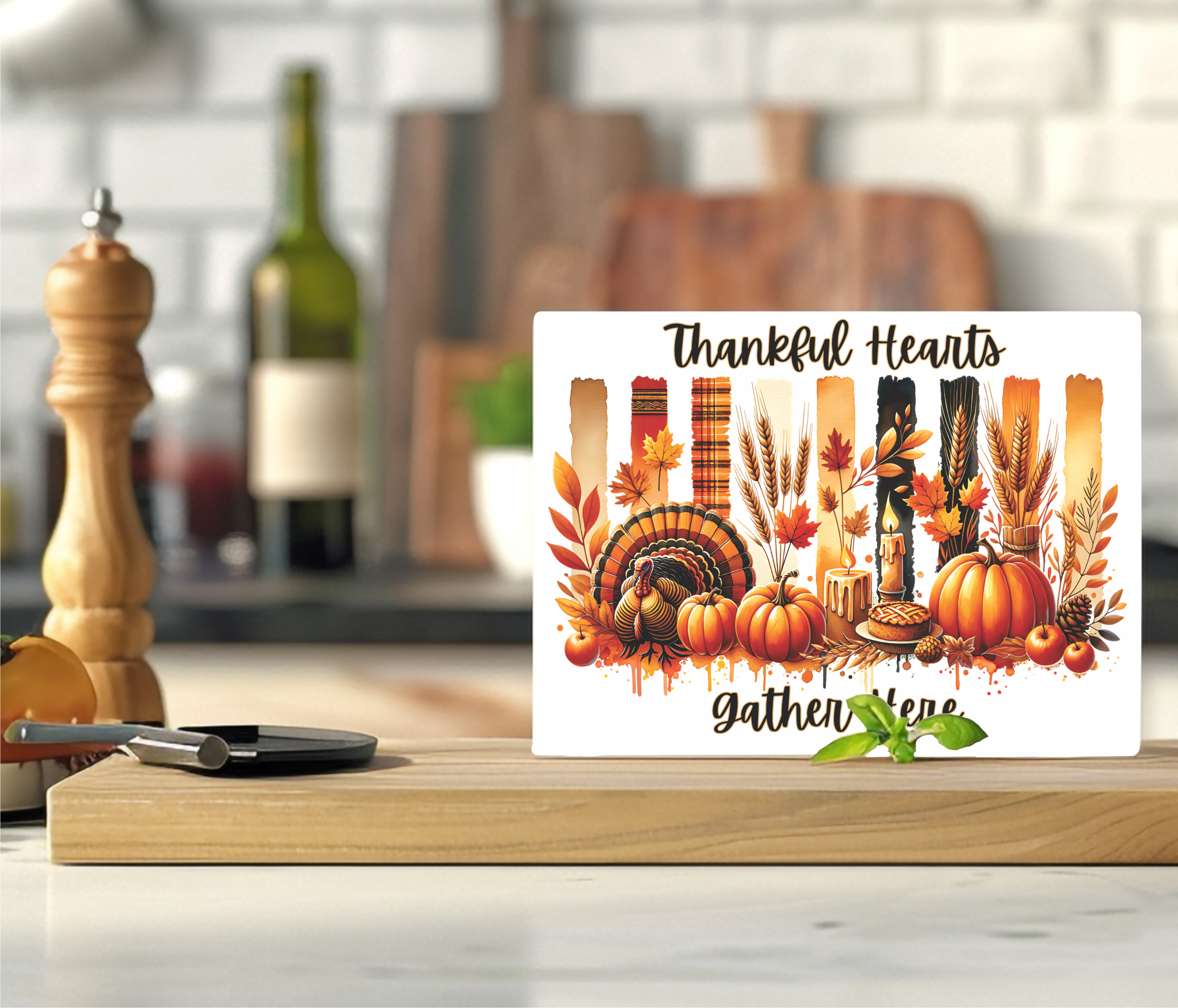 Thankful Hearts Gather Here - Cutting Board - Sublimation Transfer