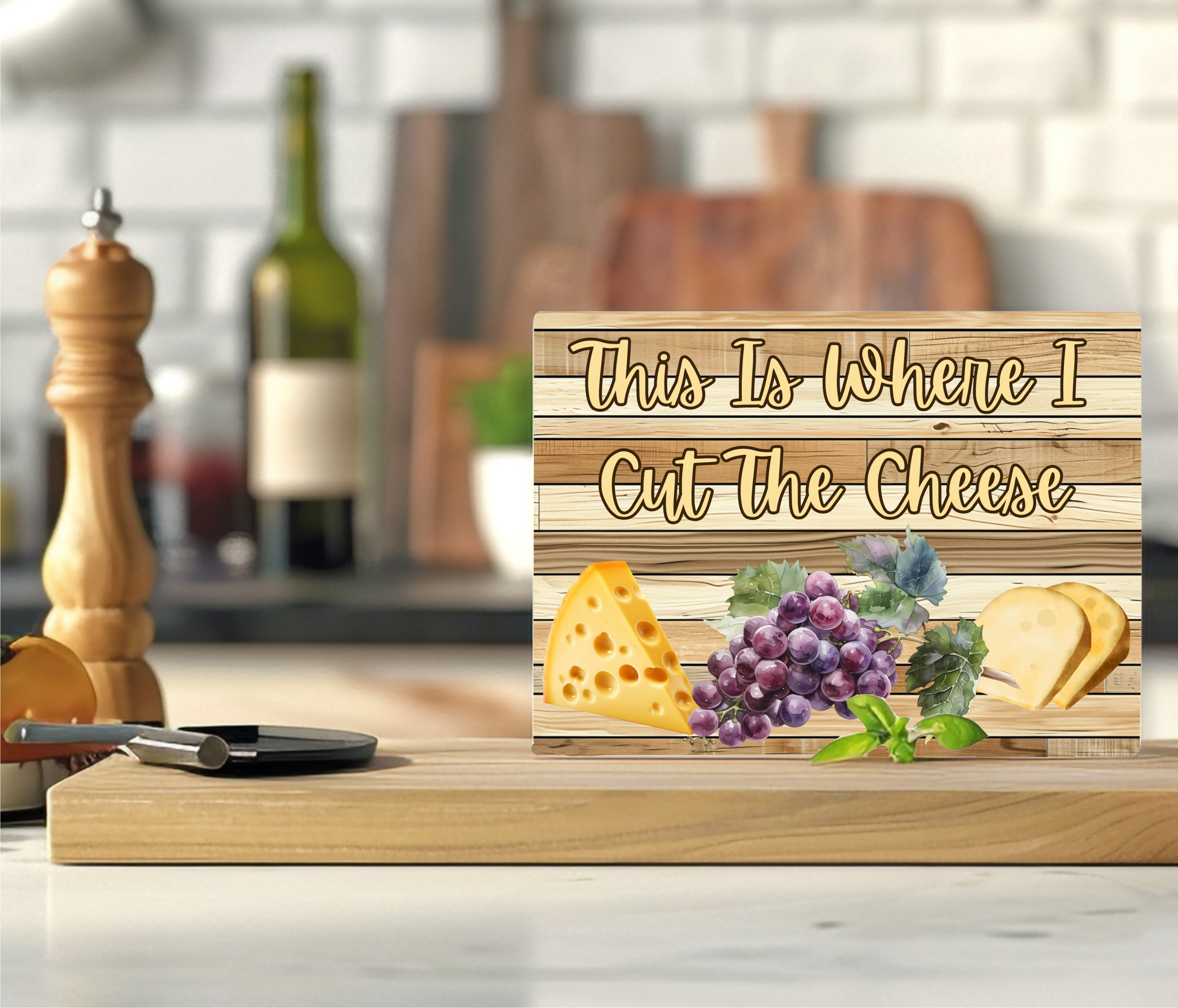 This Is Where I Cut The Cheese - Cutting Board - Sublimation Transfer