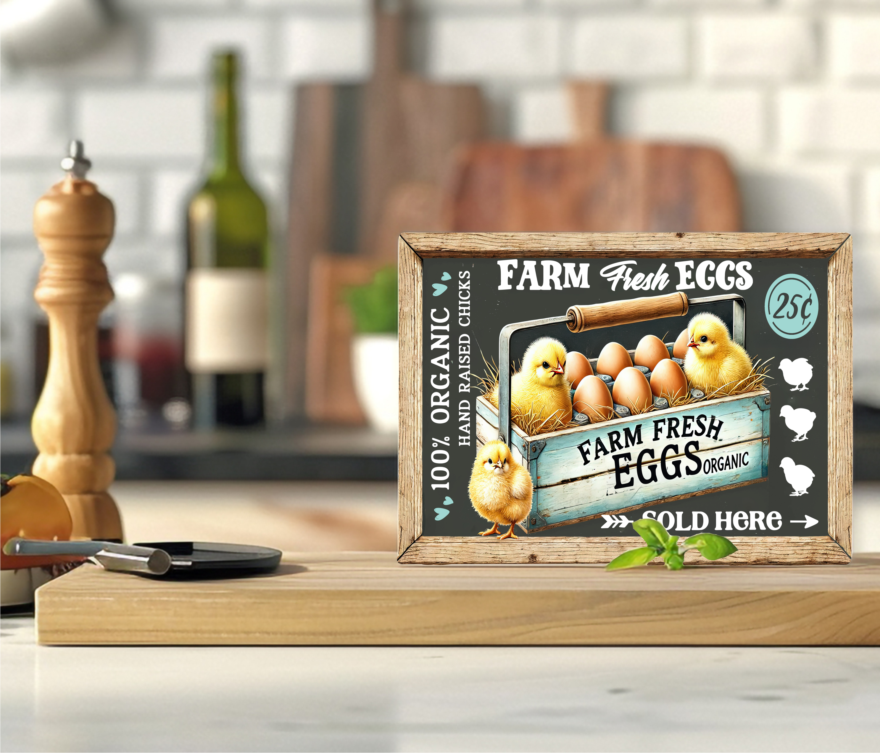 Farm Fresh Eggs - Cutting Board - Sublimation Transfer
