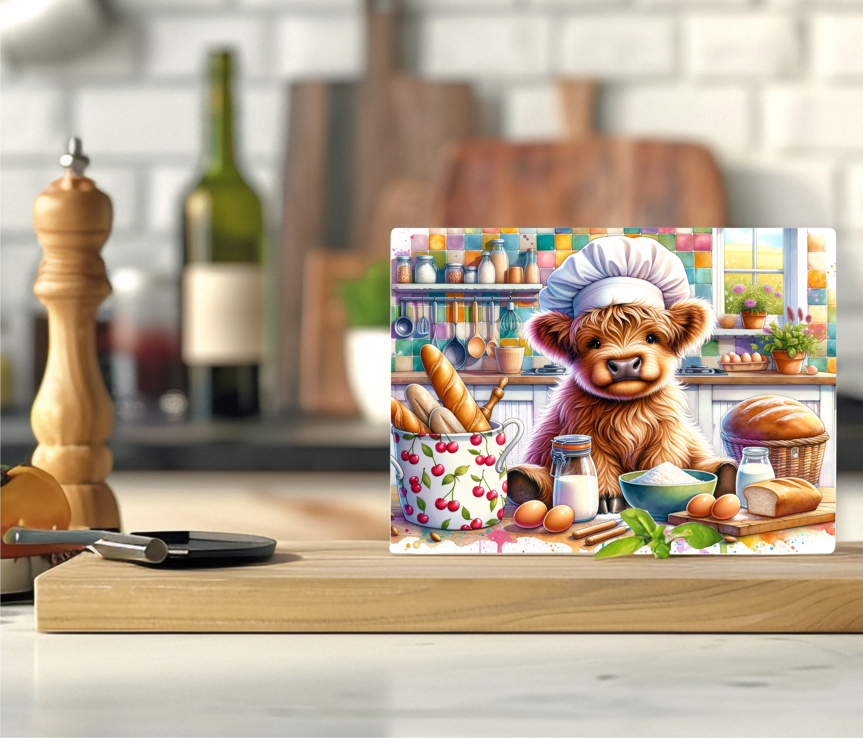 Chef Cow - Cutting Board - Sublimation Transfer