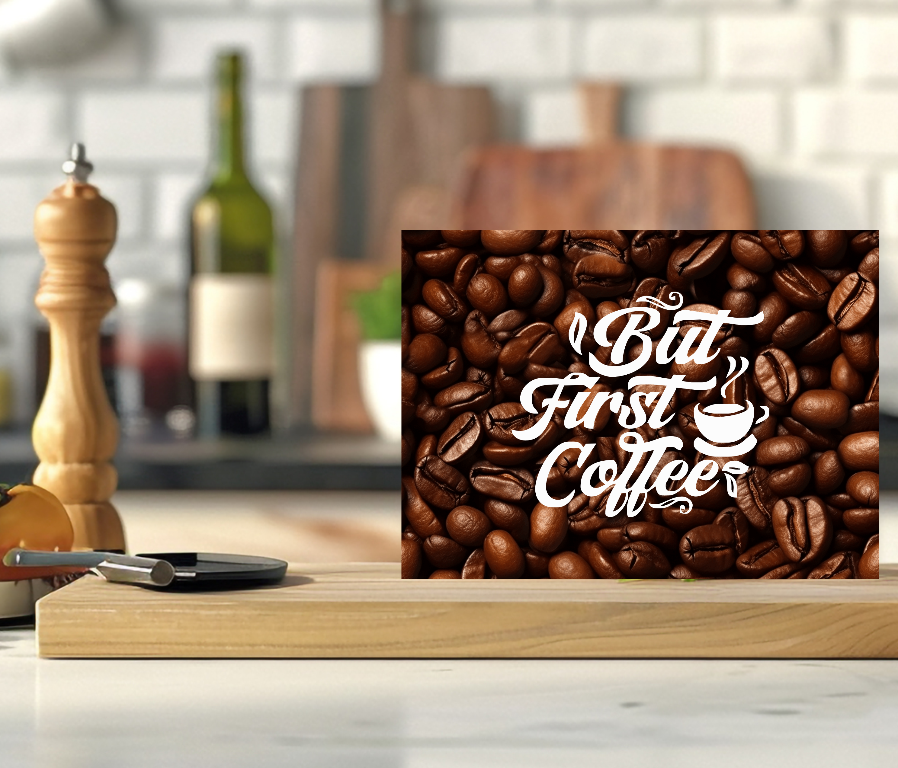 But First Coffee - Cutting Board - Sublimation Transfer