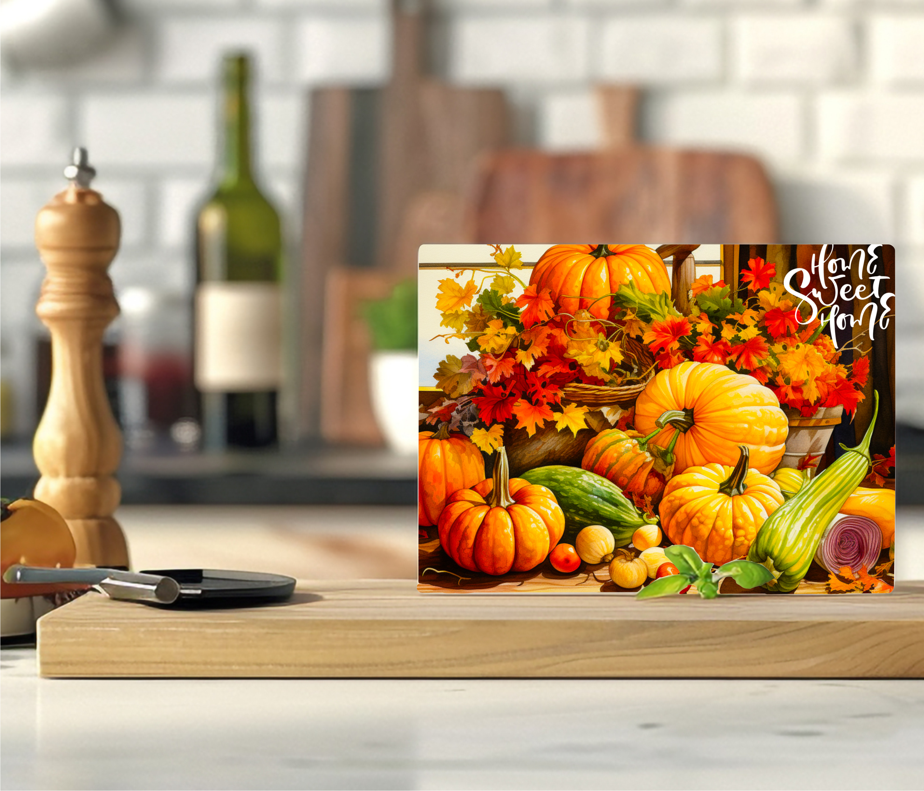 Home Sweet Home - Fall Pumpkins - Cutting Board - Sublimation Transfer