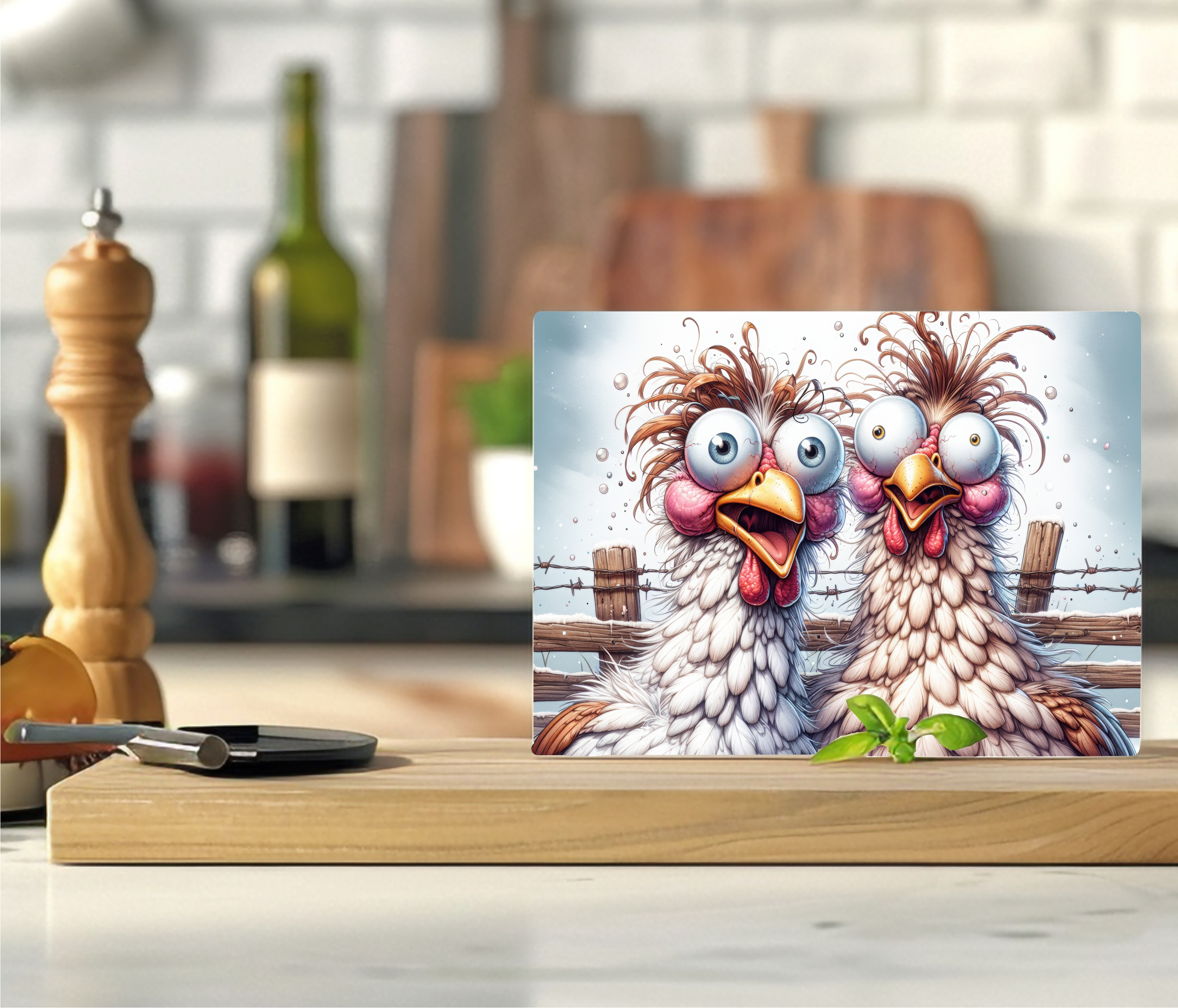 Crazy Chickens - Cutting Board - Sublimation Transfer