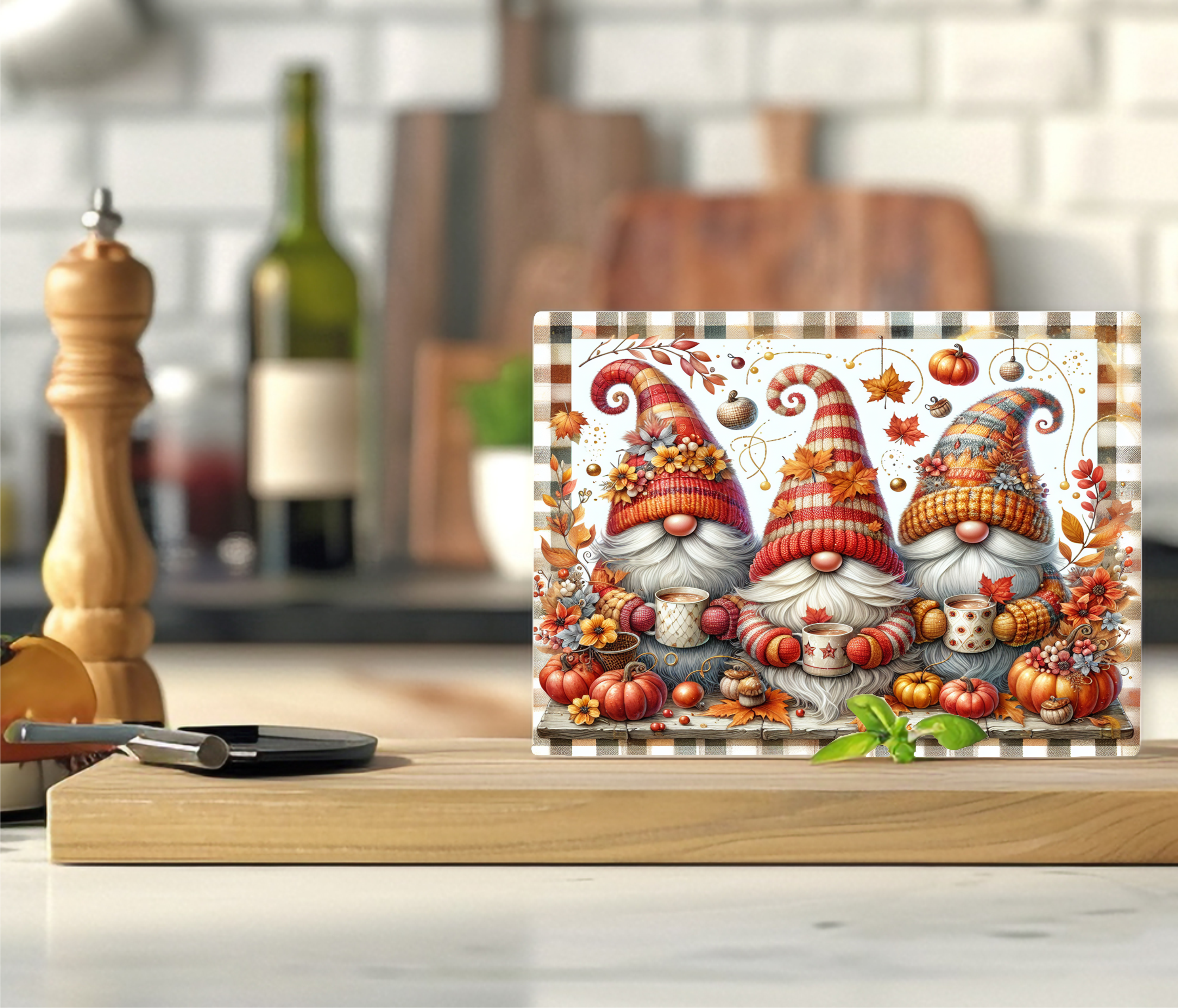 Fall Gnomes - Cutting Board - Sublimation Transfer