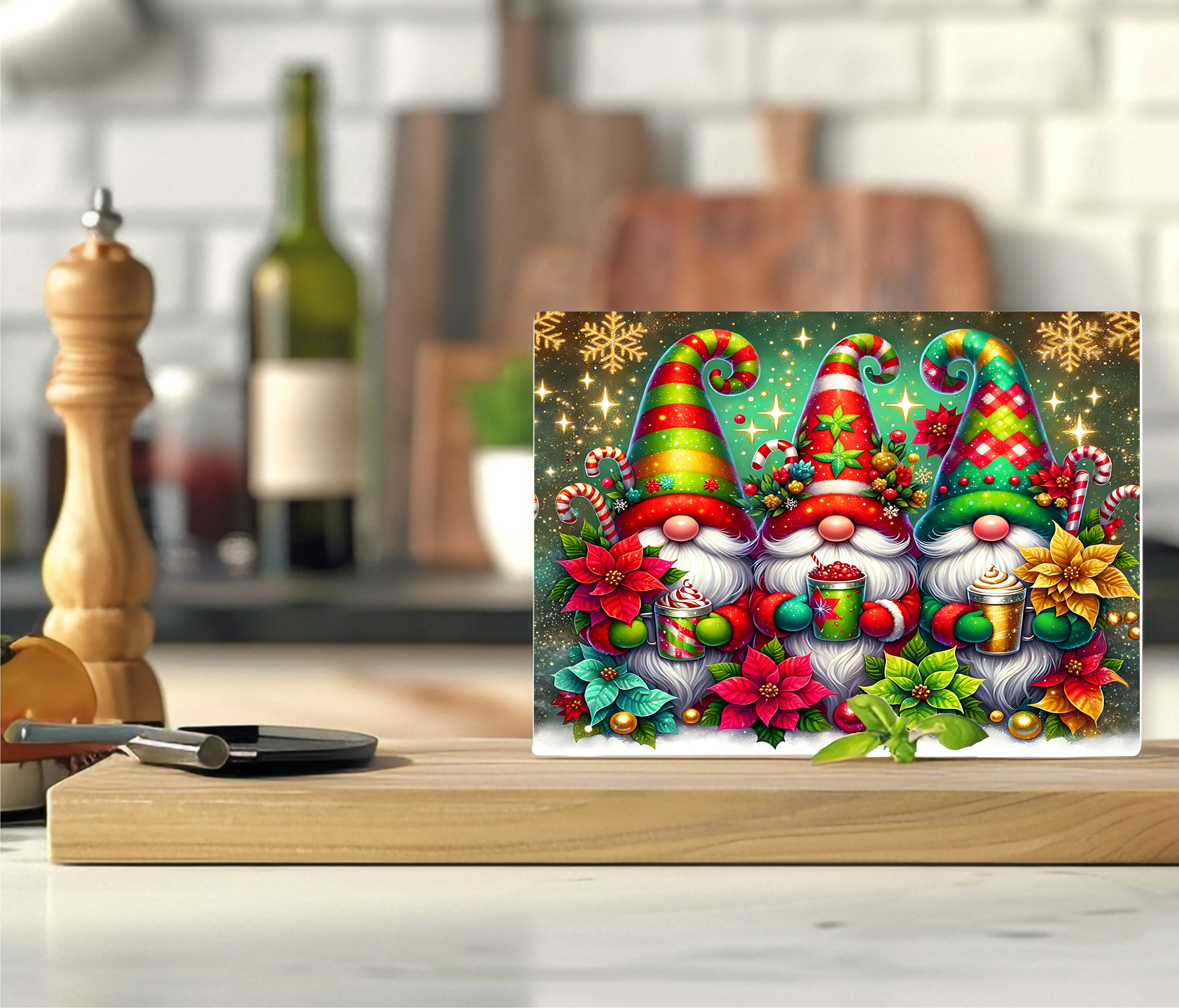 Christmas Gnomes - Cutting Board - Sublimation Transfer