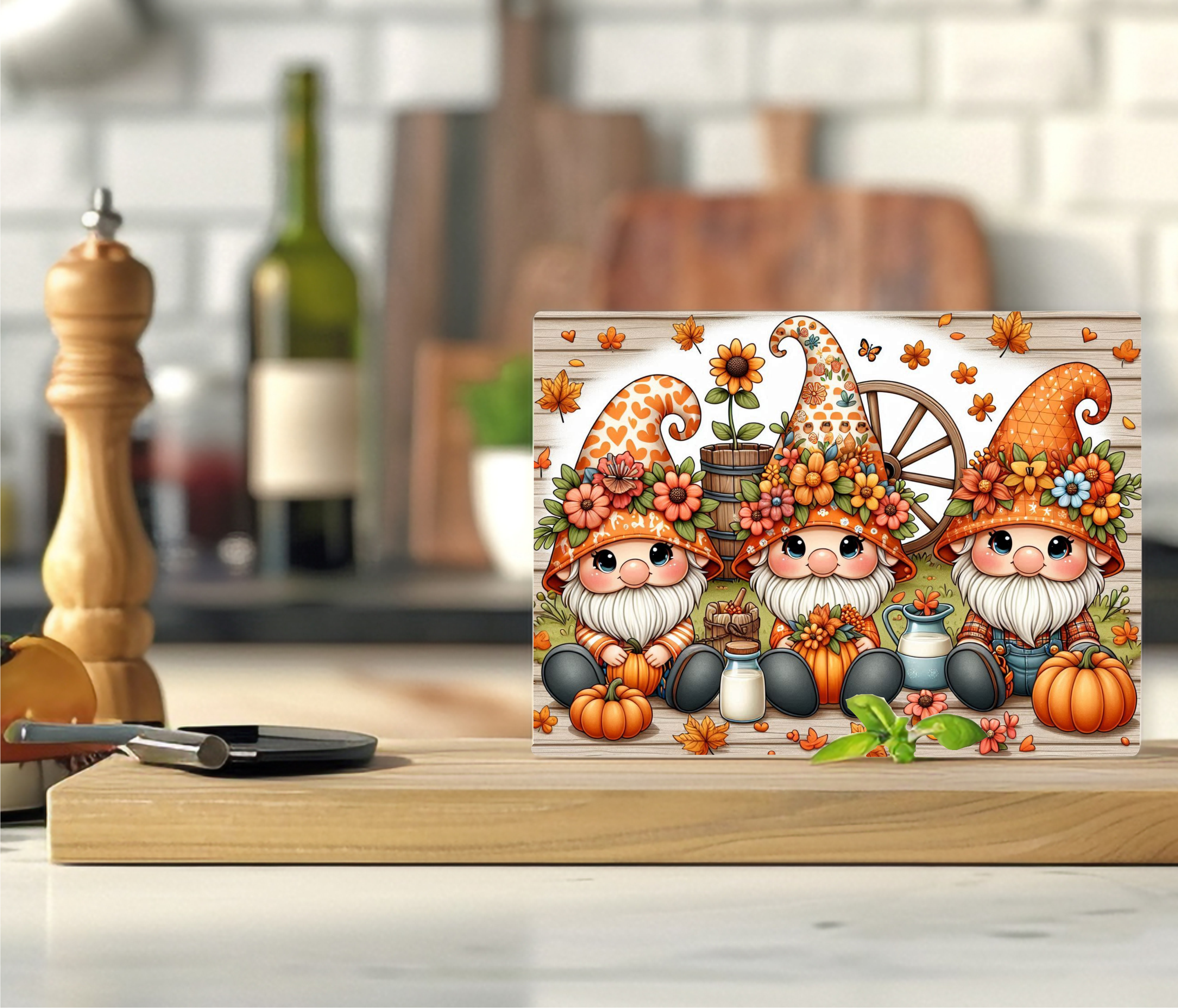 Autumn Gnomes - Cutting Board - Sublimation Transfer