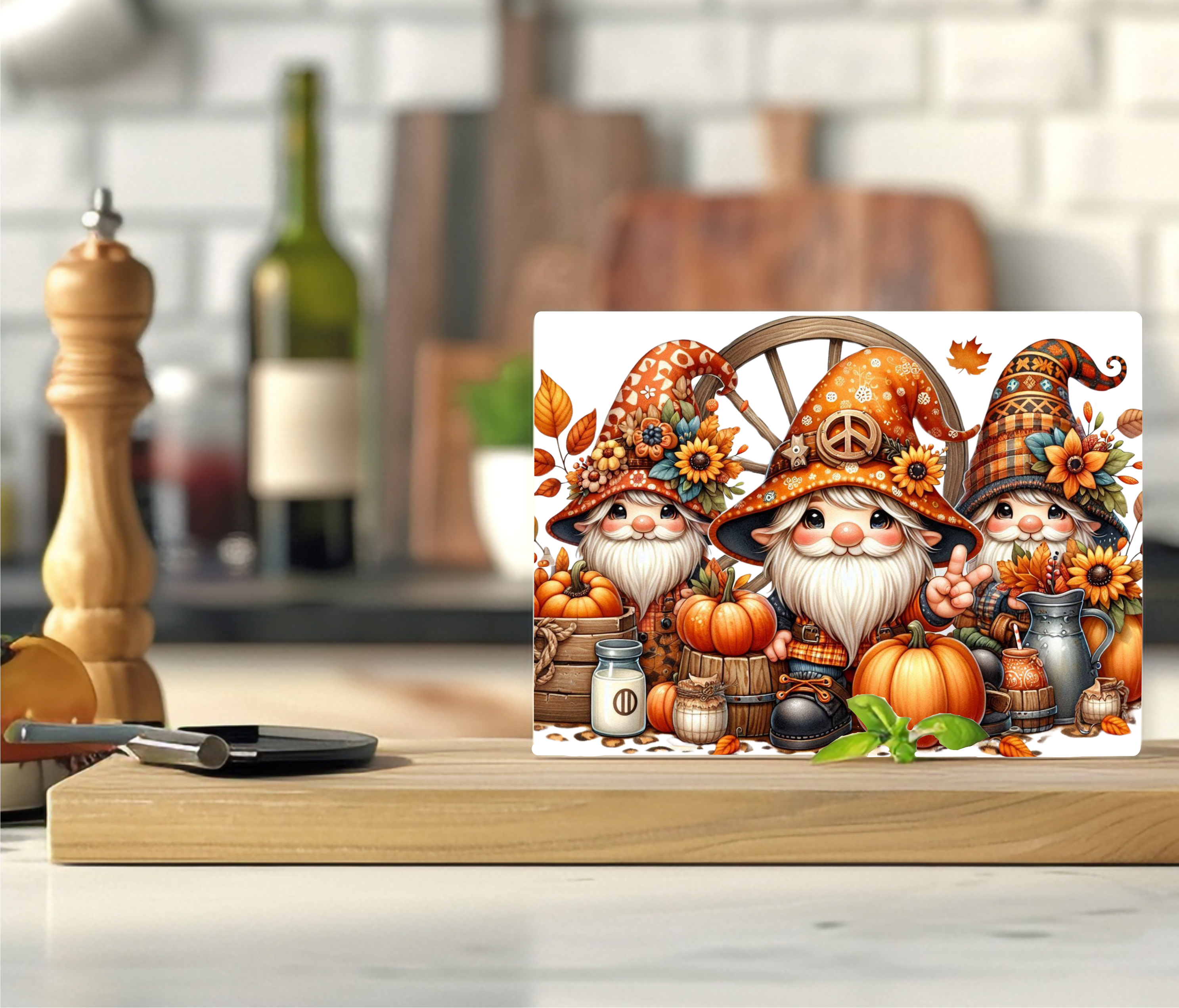 Autumn Gnomes - Cutting Board - Sublimation Transfer