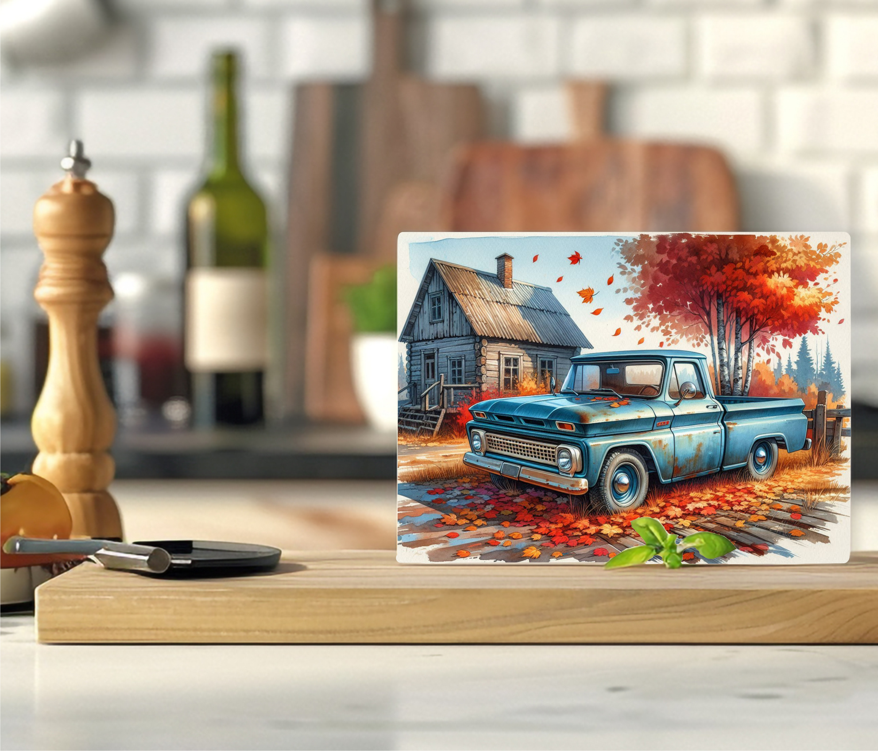 Autumn Vintage Truck - Cutting Board - Sublimation Transfer