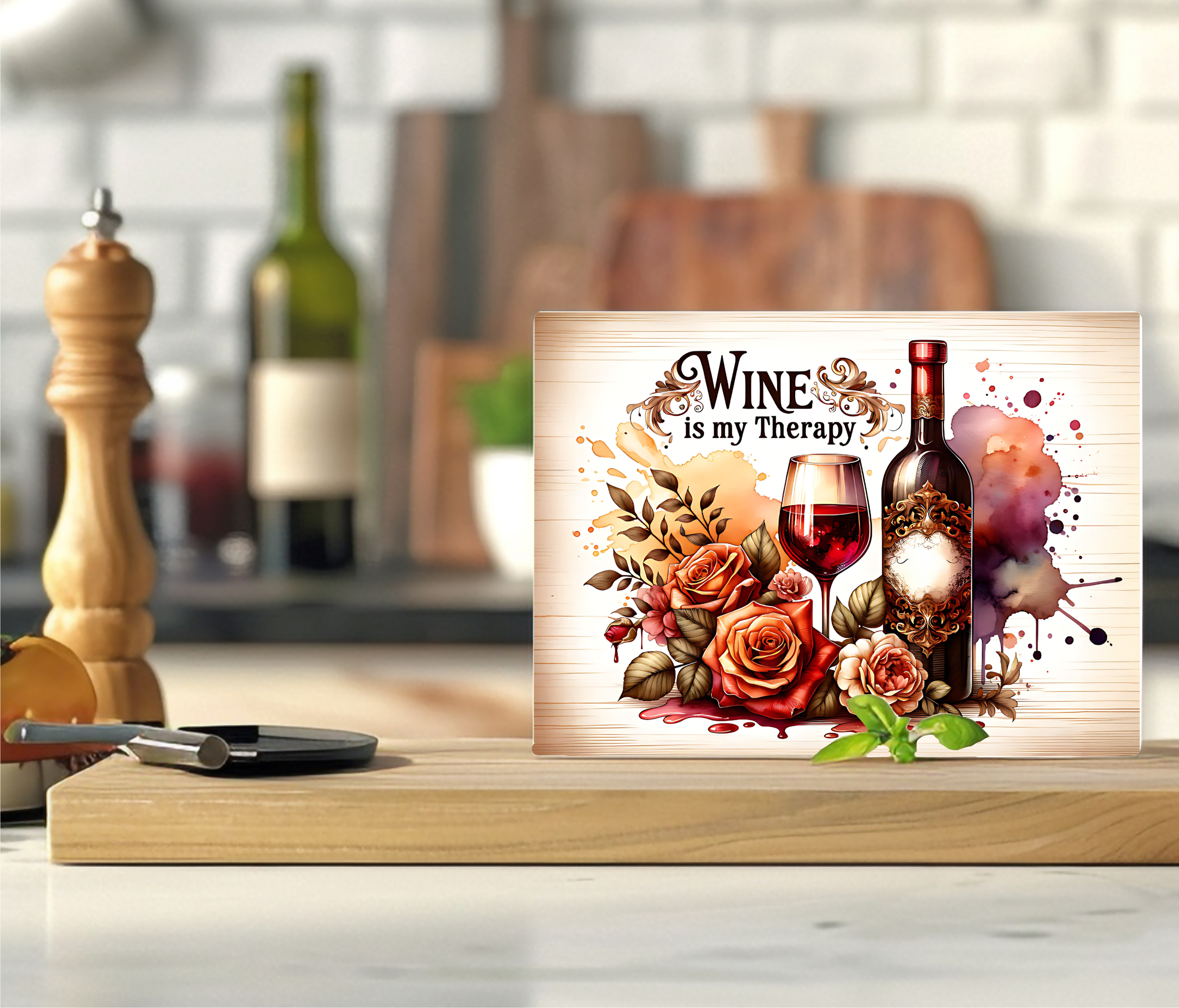 Wine Is My Therapy - Cutting Board - Sublimation Transfer