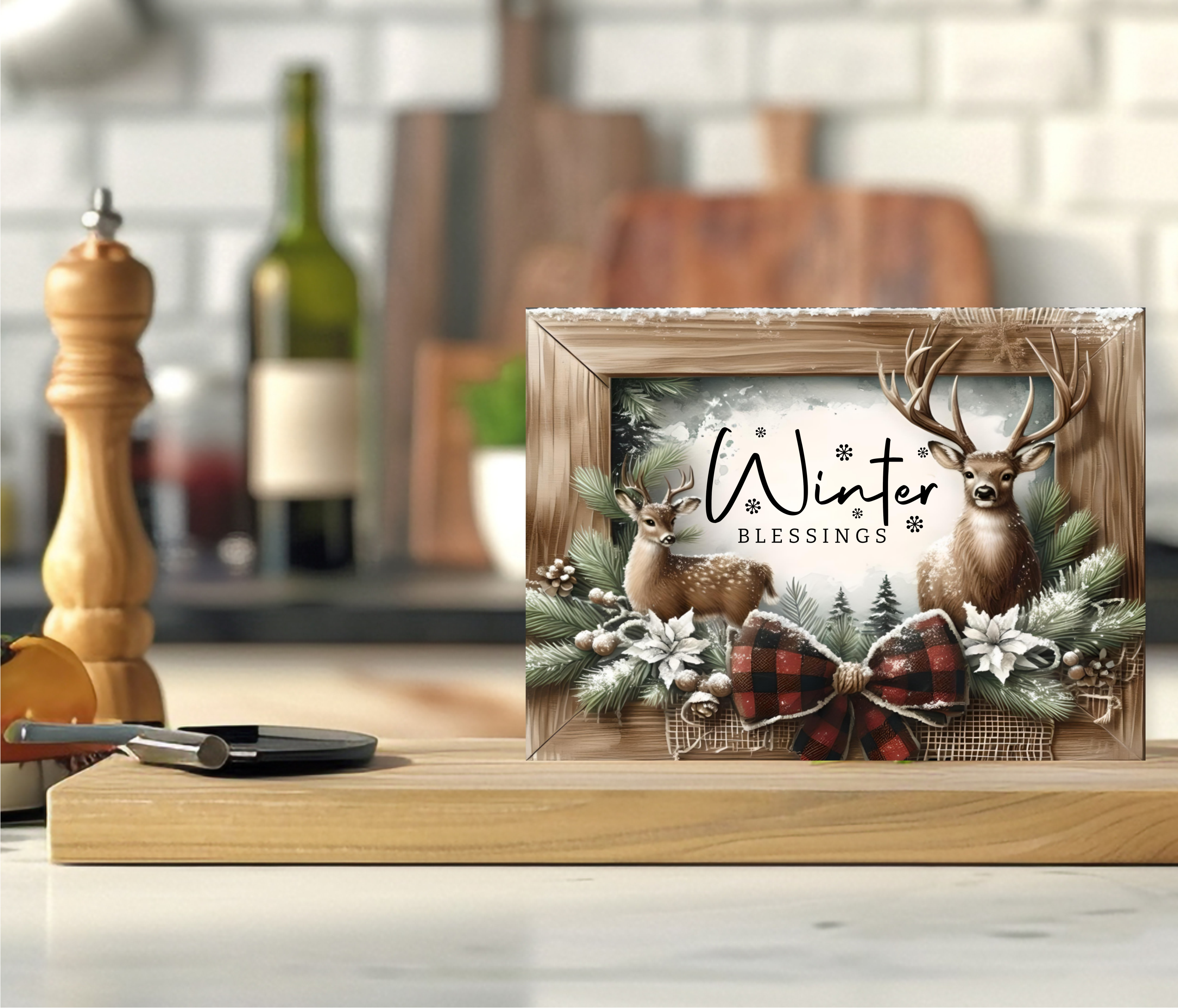 Winter Blessings - Cutting Board - Sublimation Transfer