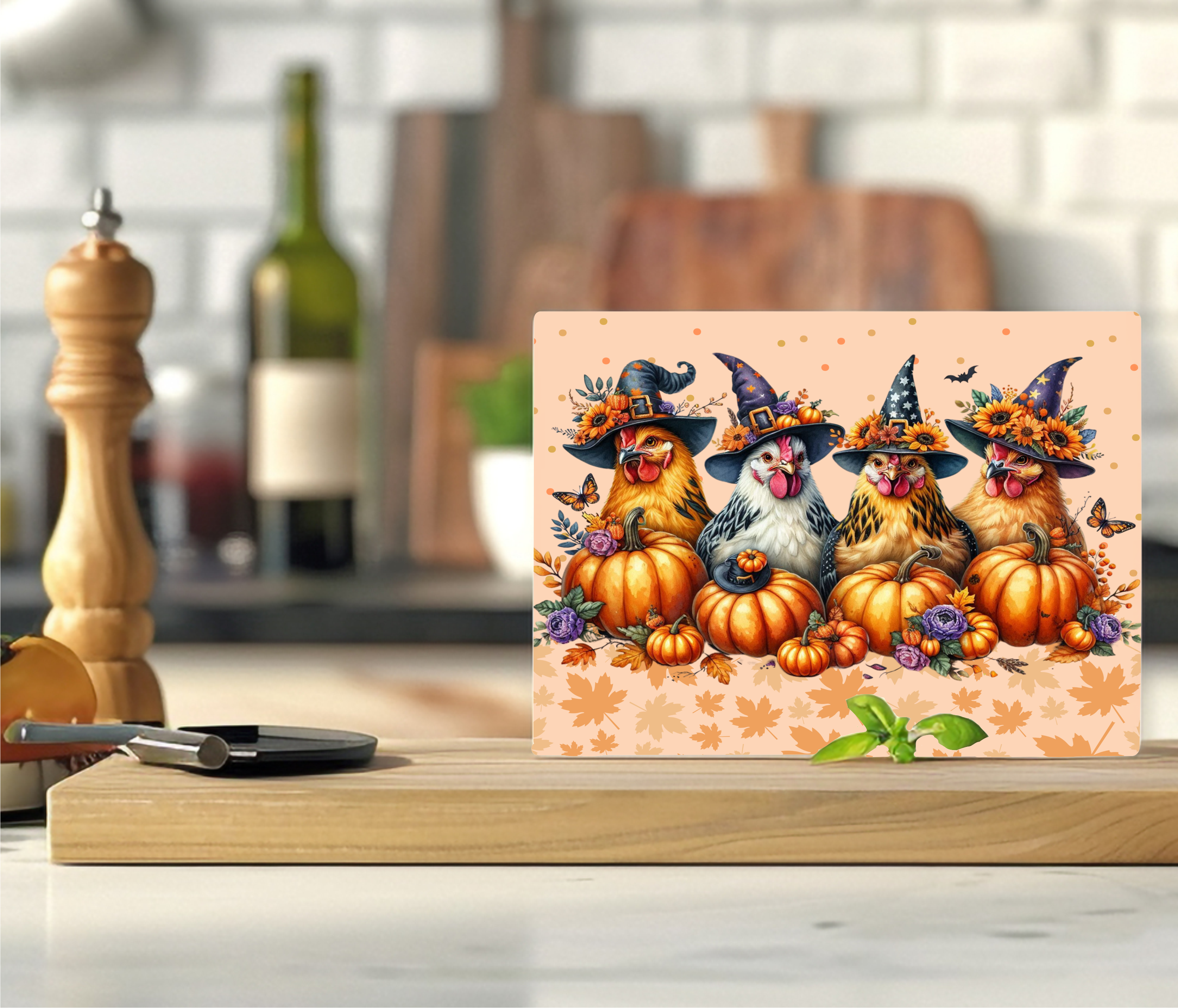 Halloween Autumn Chickens - Cutting Board - Sublimation Transfer