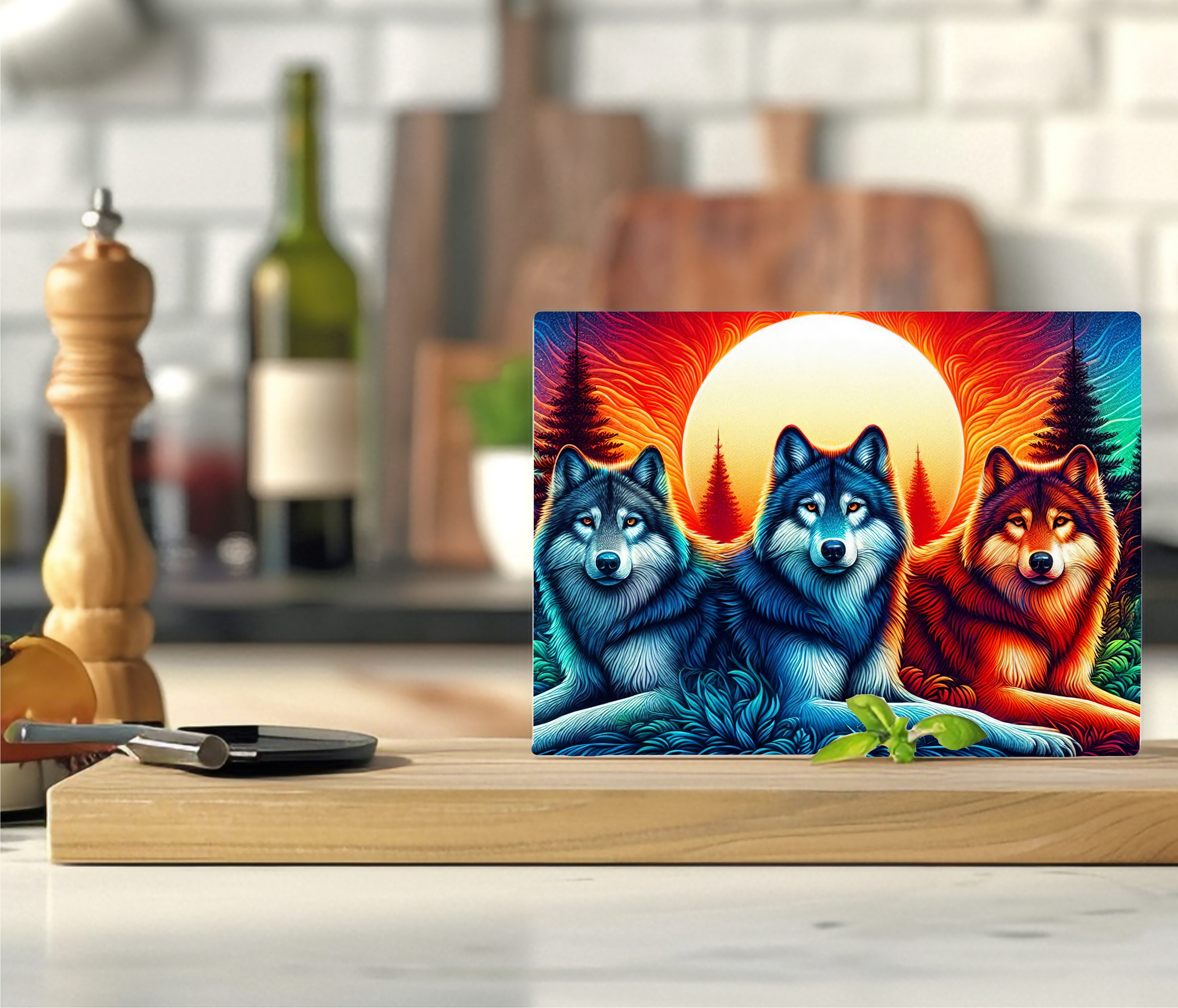 Wolves At Sunset - Cutting Board - Sublimation Transfer