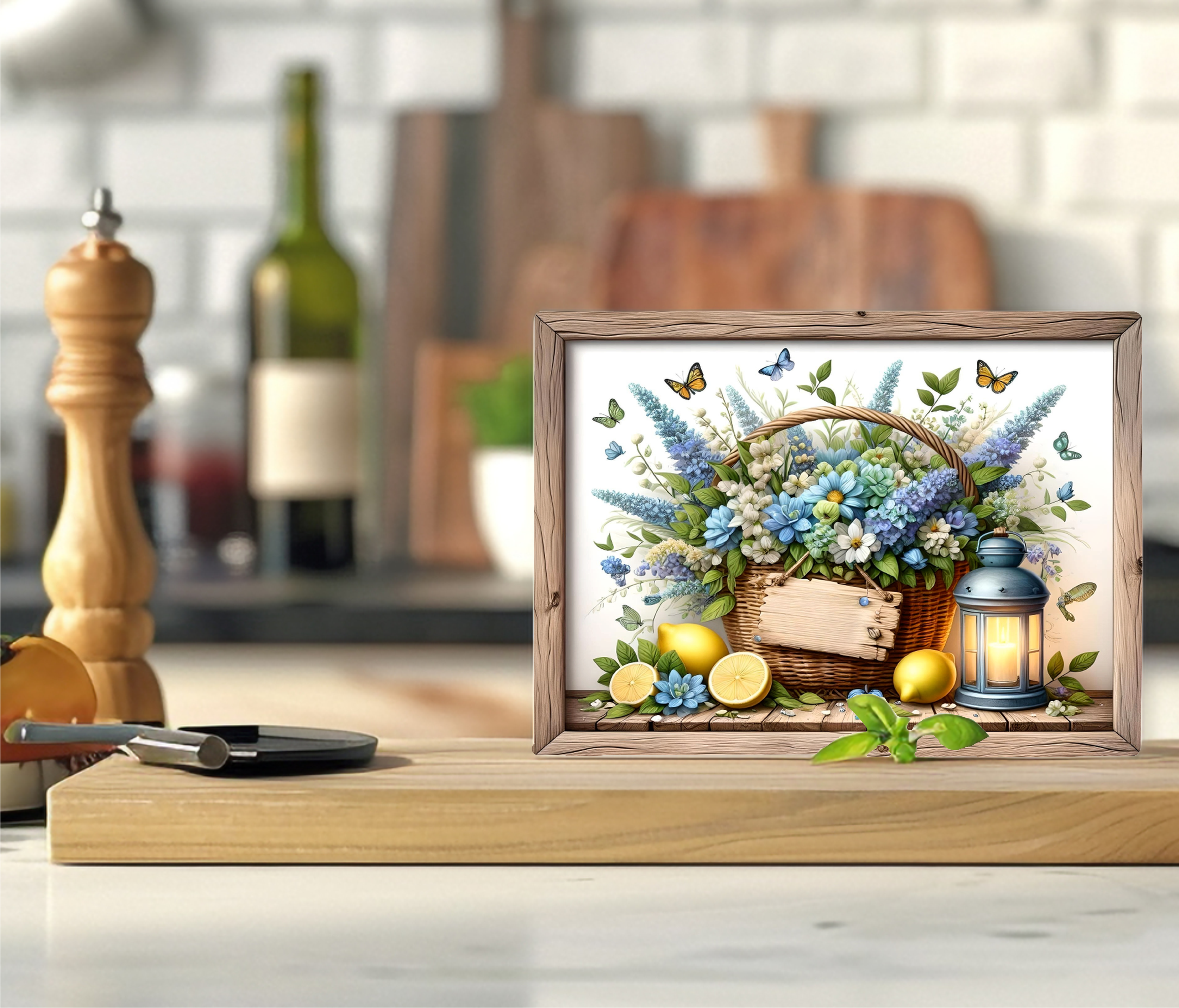 Lemon & Lavender  - Cutting Board - Sublimation Transfer