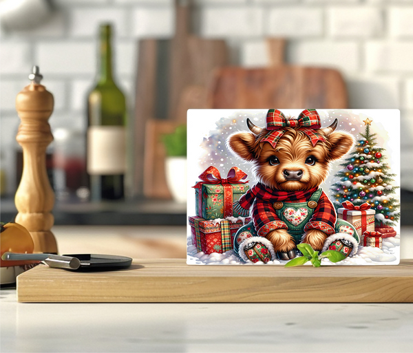 Christmas Baby Cow - Cutting Board - Sublimation Transfer
