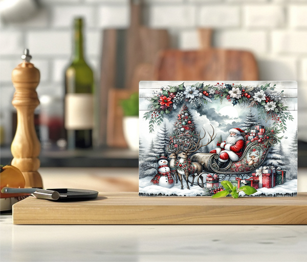 Santa & Sleigh - Cutting Board - Sublimation Transfer