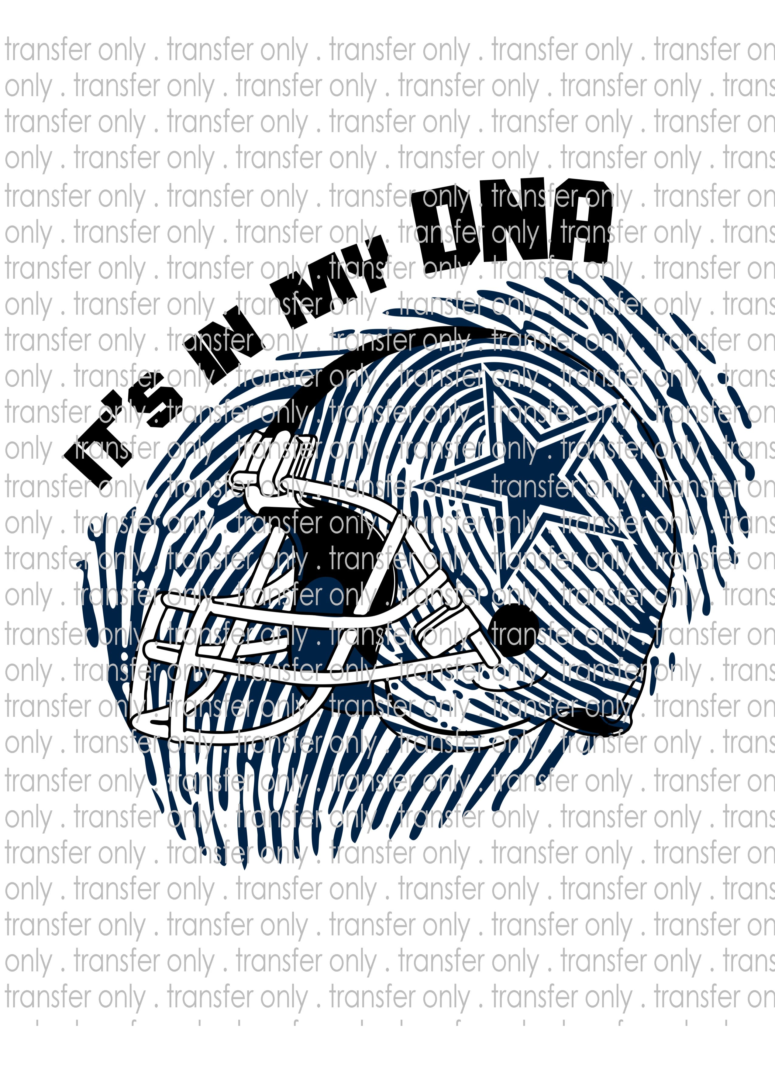 Waterslide, Sublimation Transfers - DNA Football - Cowboys