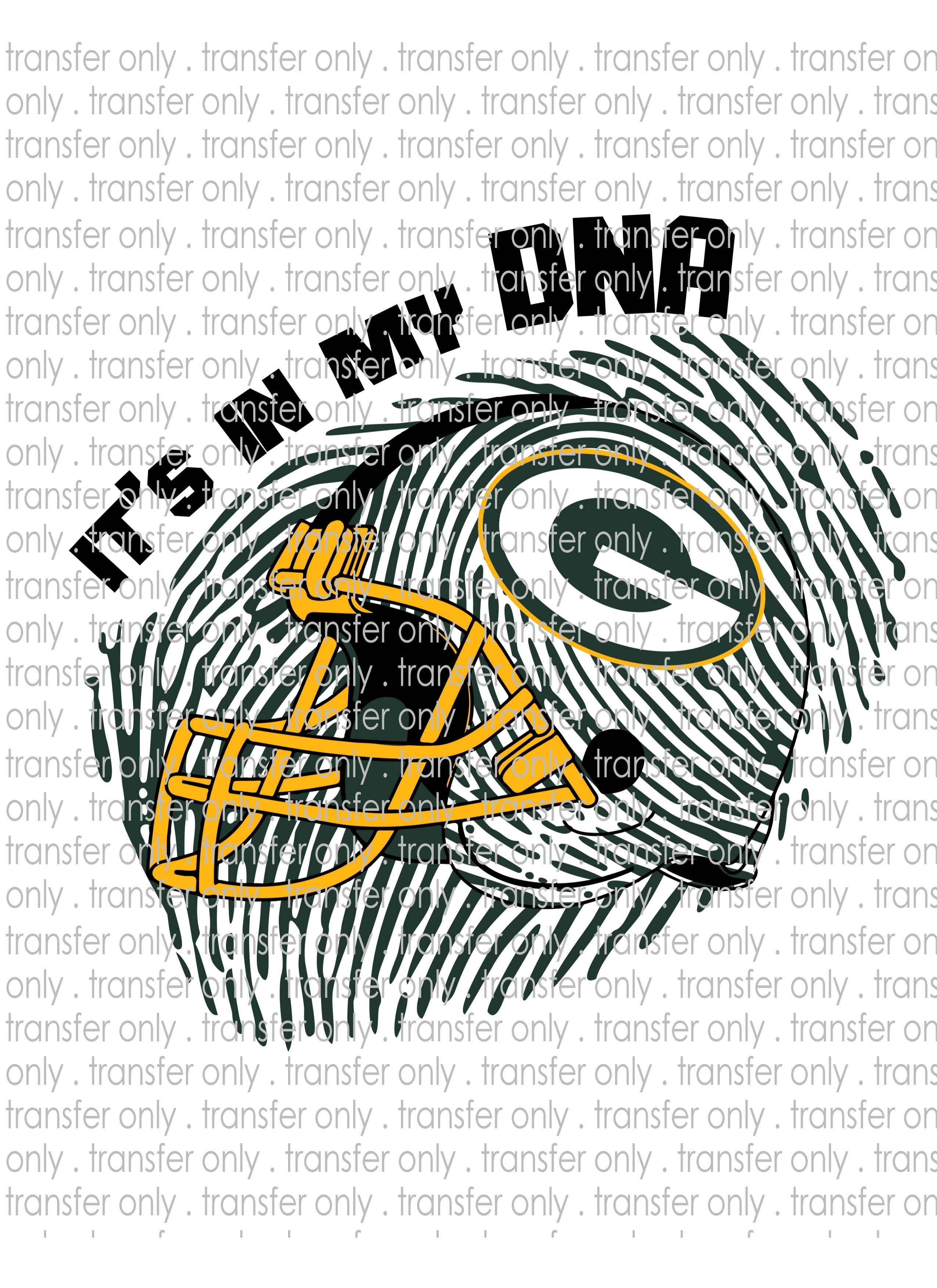 Waterslide, Sublimation Transfers - DNA Football - Packers