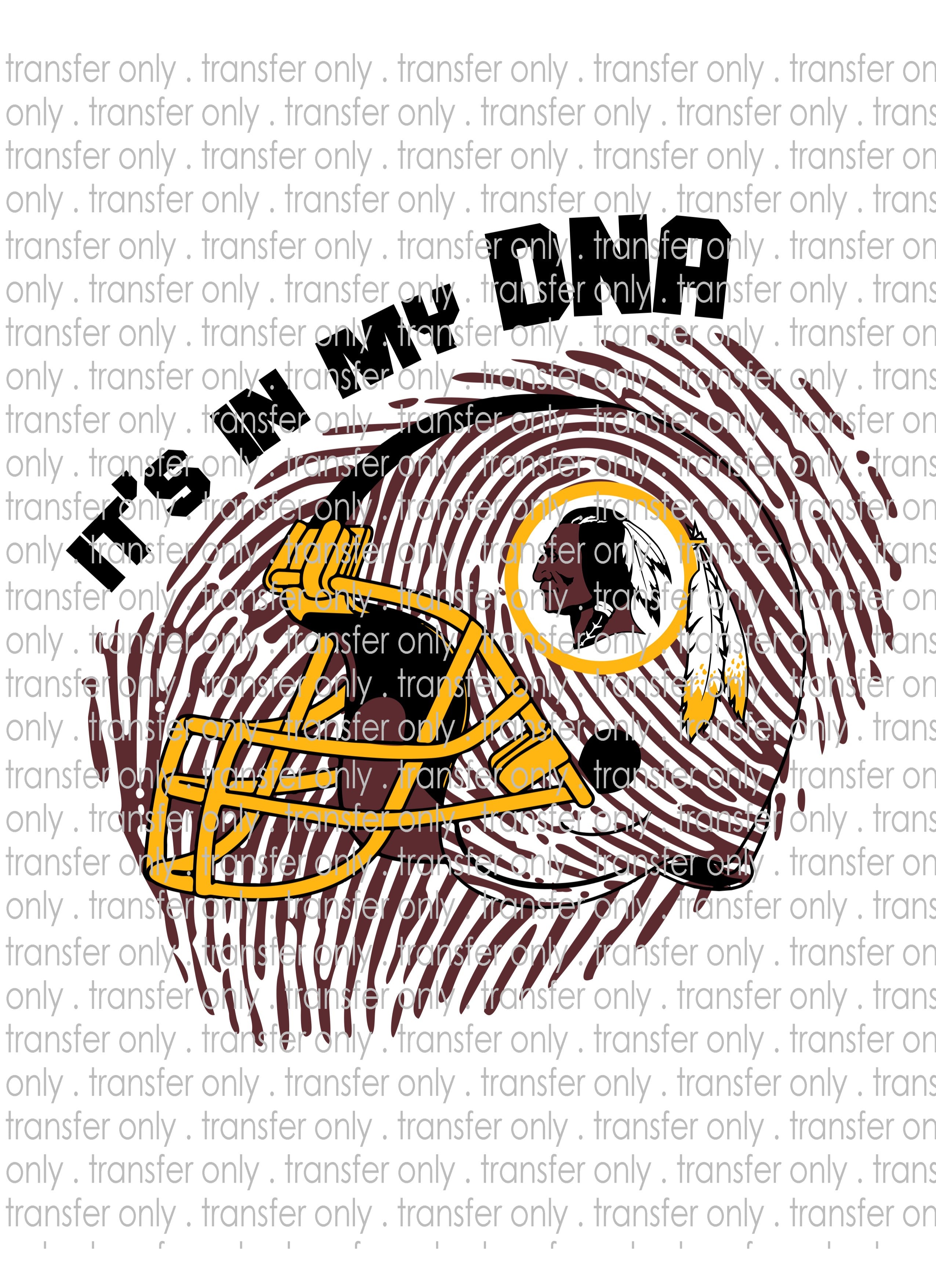 Waterslide, Sublimation Transfers - DNA Football - Redskins