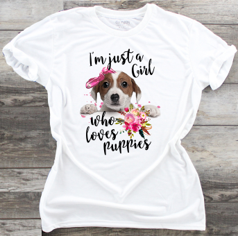 I'm Just A Girl Who Loves Puppies - DTF Transfer